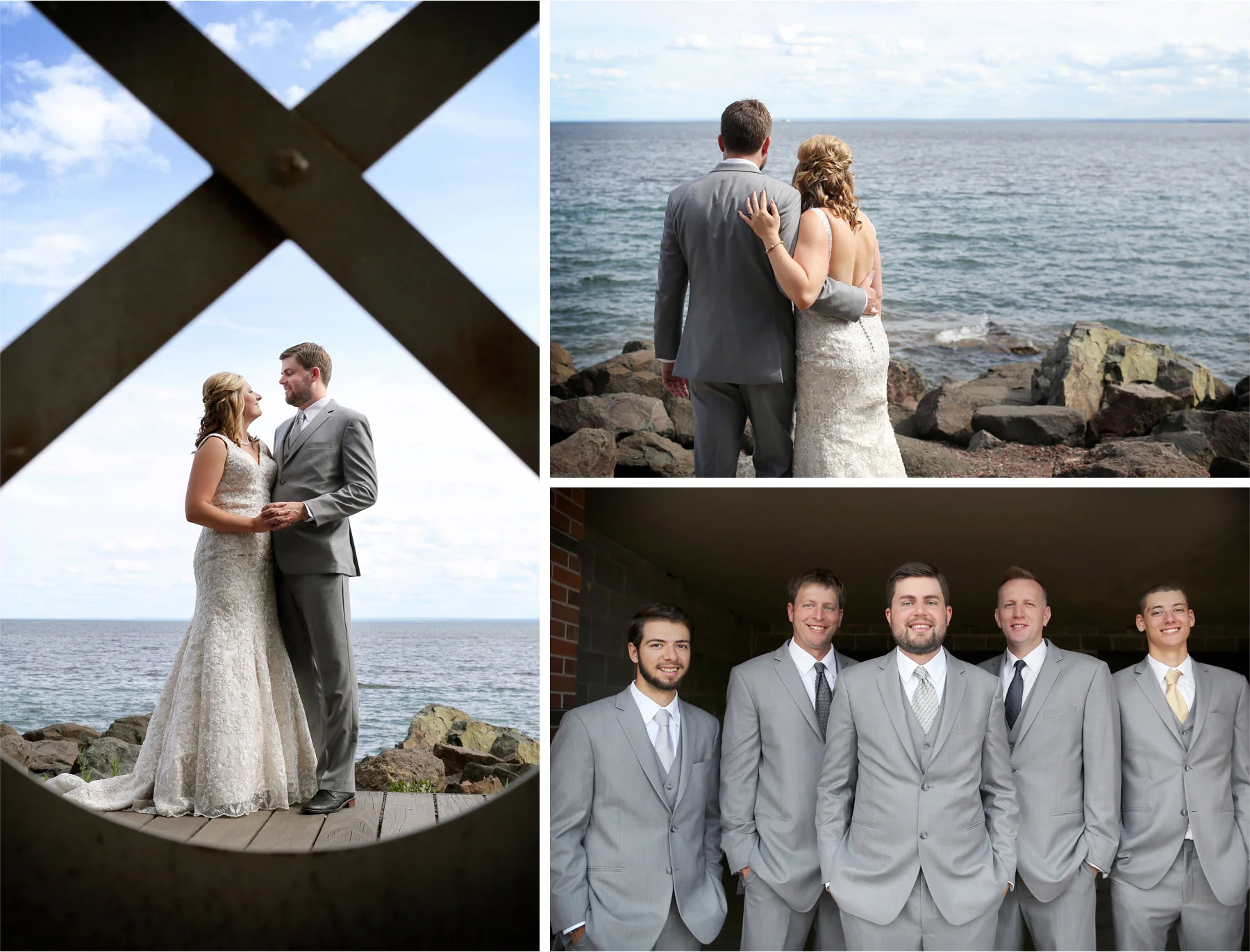 06-Duluth-Minnesota-Wedding-Photographer-by-Andrew-Vick-Photography-Summer-Bride-Groom-First-Meeting-Look-Lake-Superior-Groomsmen-Katie-and-Andrew.jpg