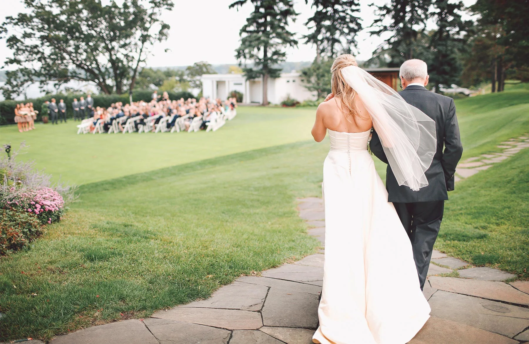 11-Minneapolis-Minnesota-Wedding-Photographer-by-Andrew-Vick-Photography-Fall-Autumn-Minikahda-Club-Ceremony-Bride-Father-Parents-Processional-Golf-Course-Vintage-Krissy-and-James.jpg