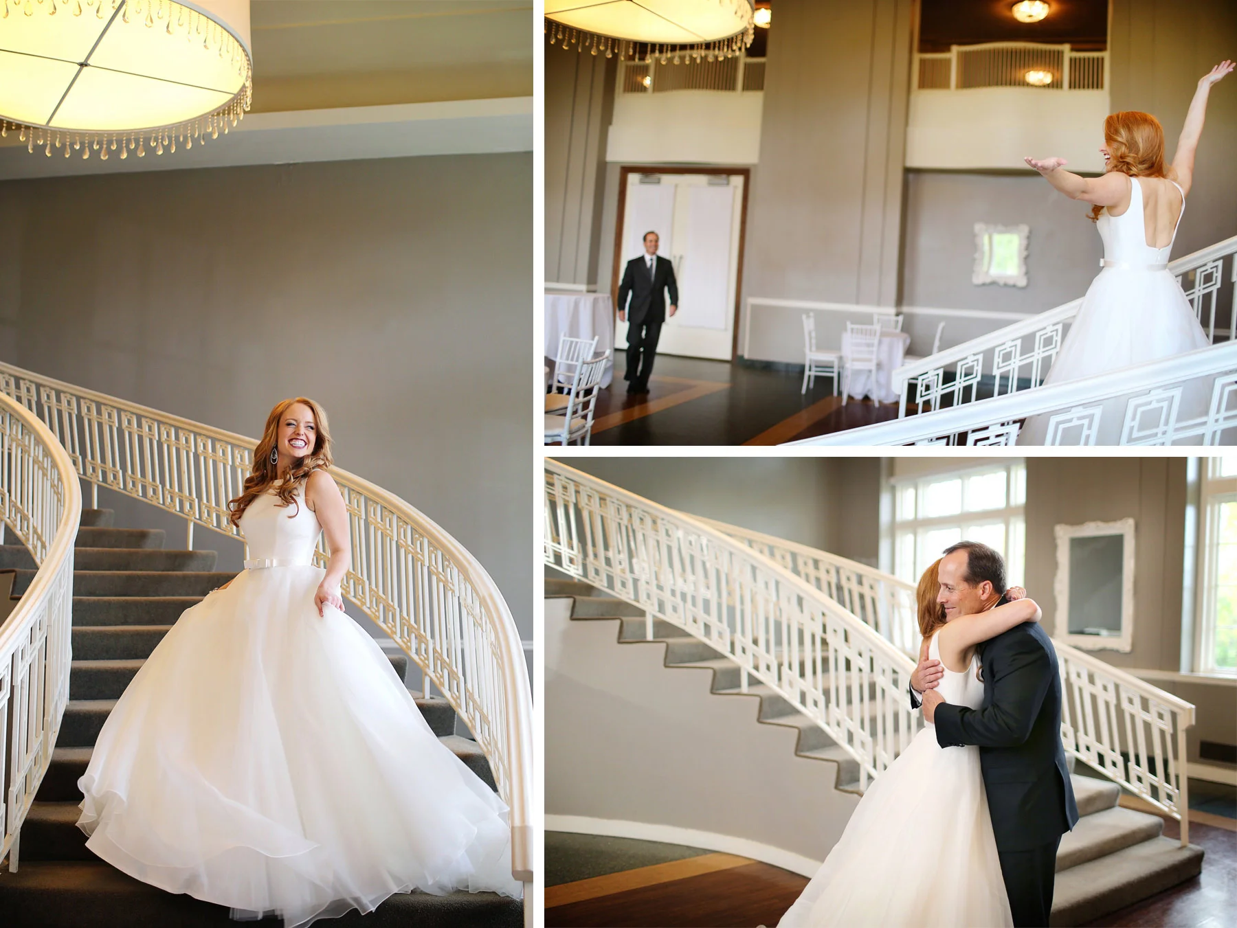 04-Minneapolis-Minnesota-Wedding-Photographer-by-Andrew-Vick-Photography-Fall-Autumn-Calhoun-Beach-Club-Getting-Ready-Bride-Father-Daughter-Reveal-Staircase-Stairs-Hug-Embrace-Kristy-and-Jack.jpg