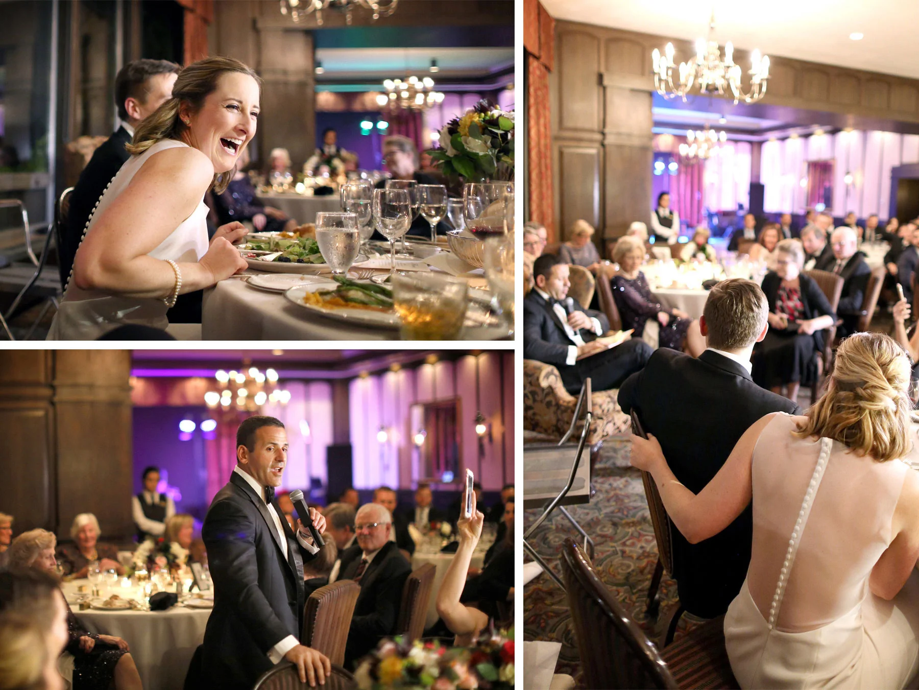 19-Saint-Paul-Minnesota-Wedding-Photographer-by-Andrew-Vick-Photography-Fall-Autumn-Town-and-Country-Club-Reception-Bride-Groom-Groomsmen-Book-Laughter-Speeches-Kathryn-and-Sam.jpg