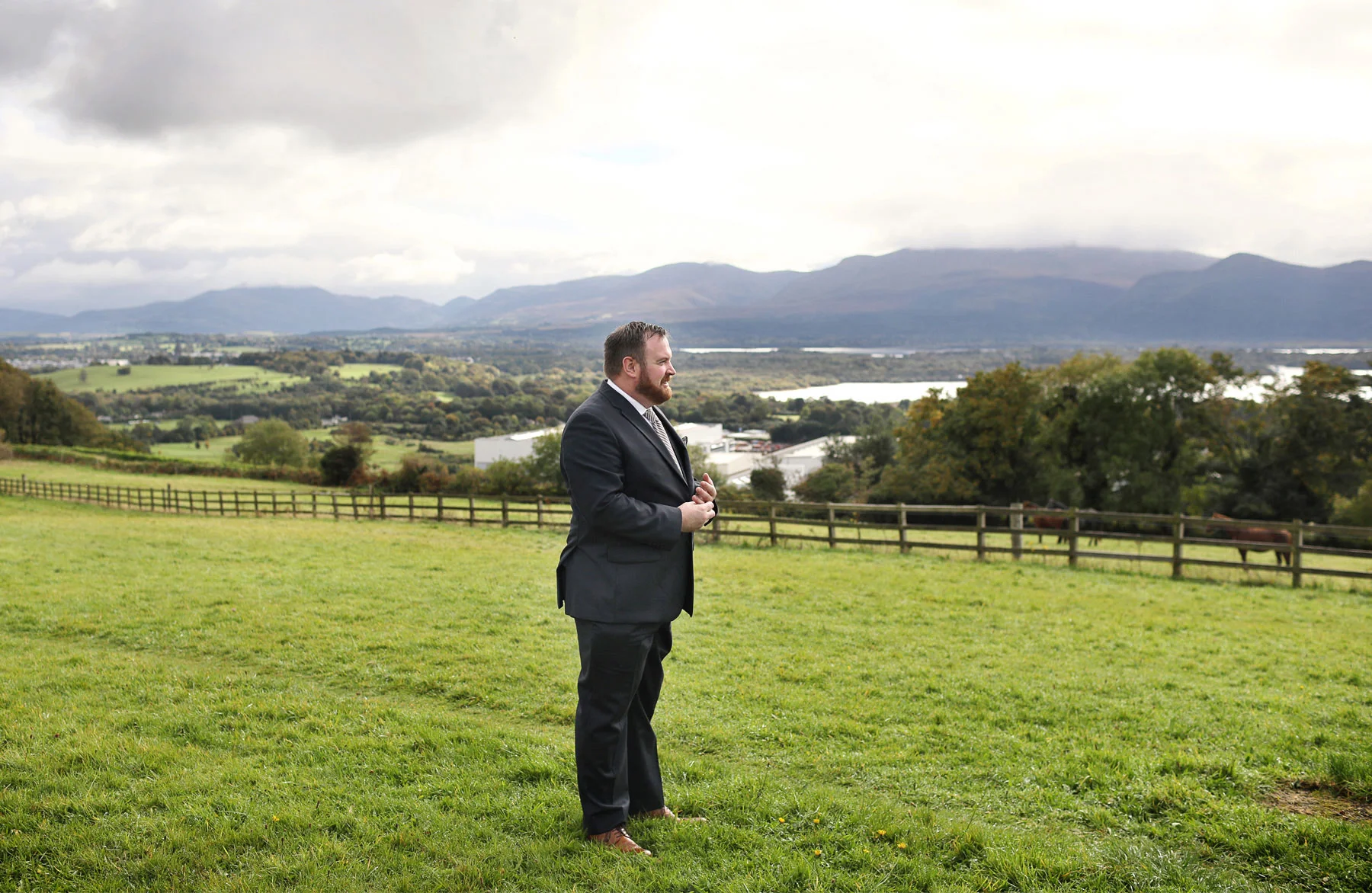 19-Kilarney-Ireland-Wedding-Photographer-by-Andrew-Vick-Photography-Fall-Autumn-Destination-First-Meeting-Look-Groom-Landscape-Village-Field-Becca-and-Donal.jpg