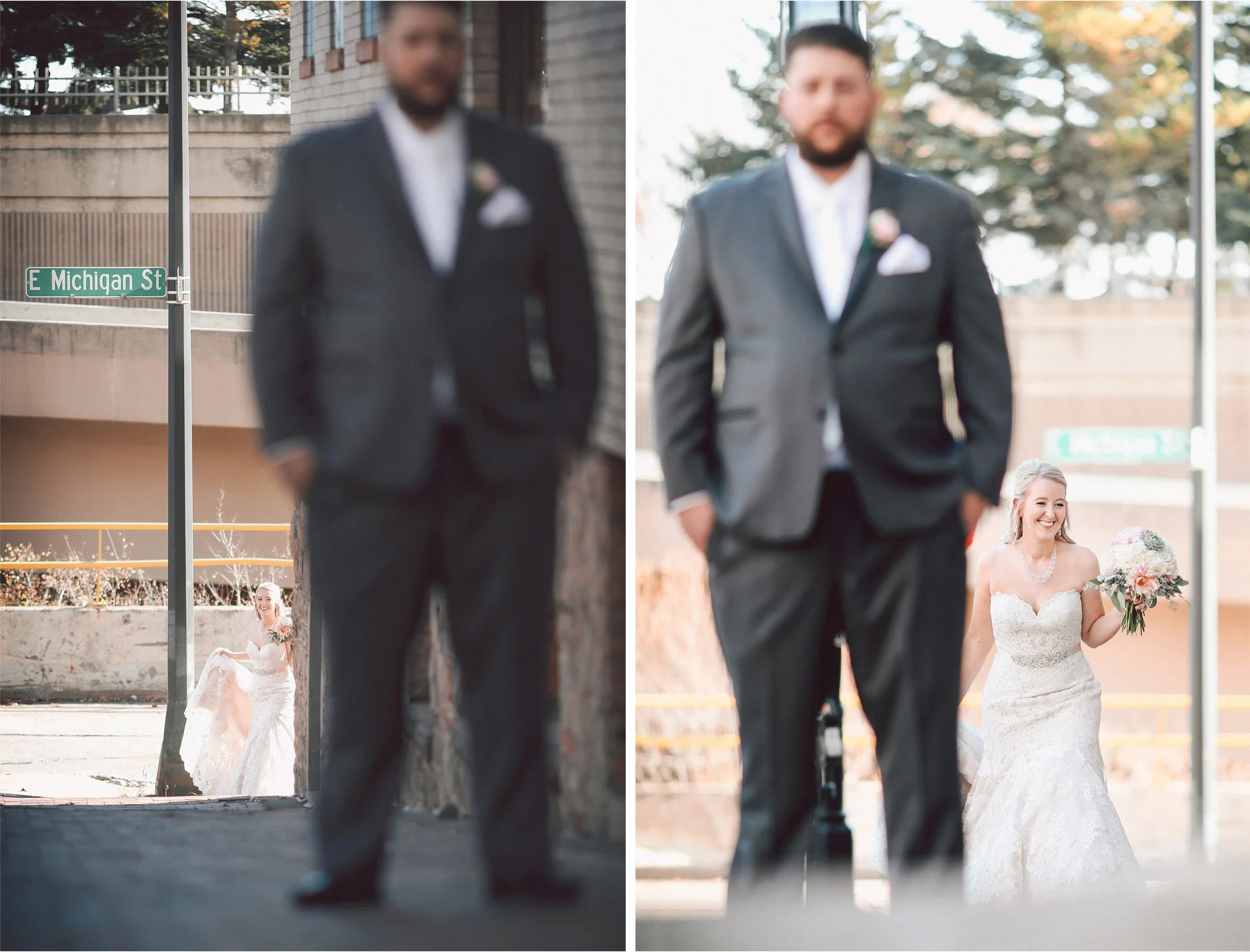 06-Duluth-Minnesota-Wedding-Photographer-by-Andrew-Vick-Photography-Fall-Autumn-Greysolon-Ballroom-First-Meeting-Look-Bride-Groom-Dress-Molly-and-Carson.jpg