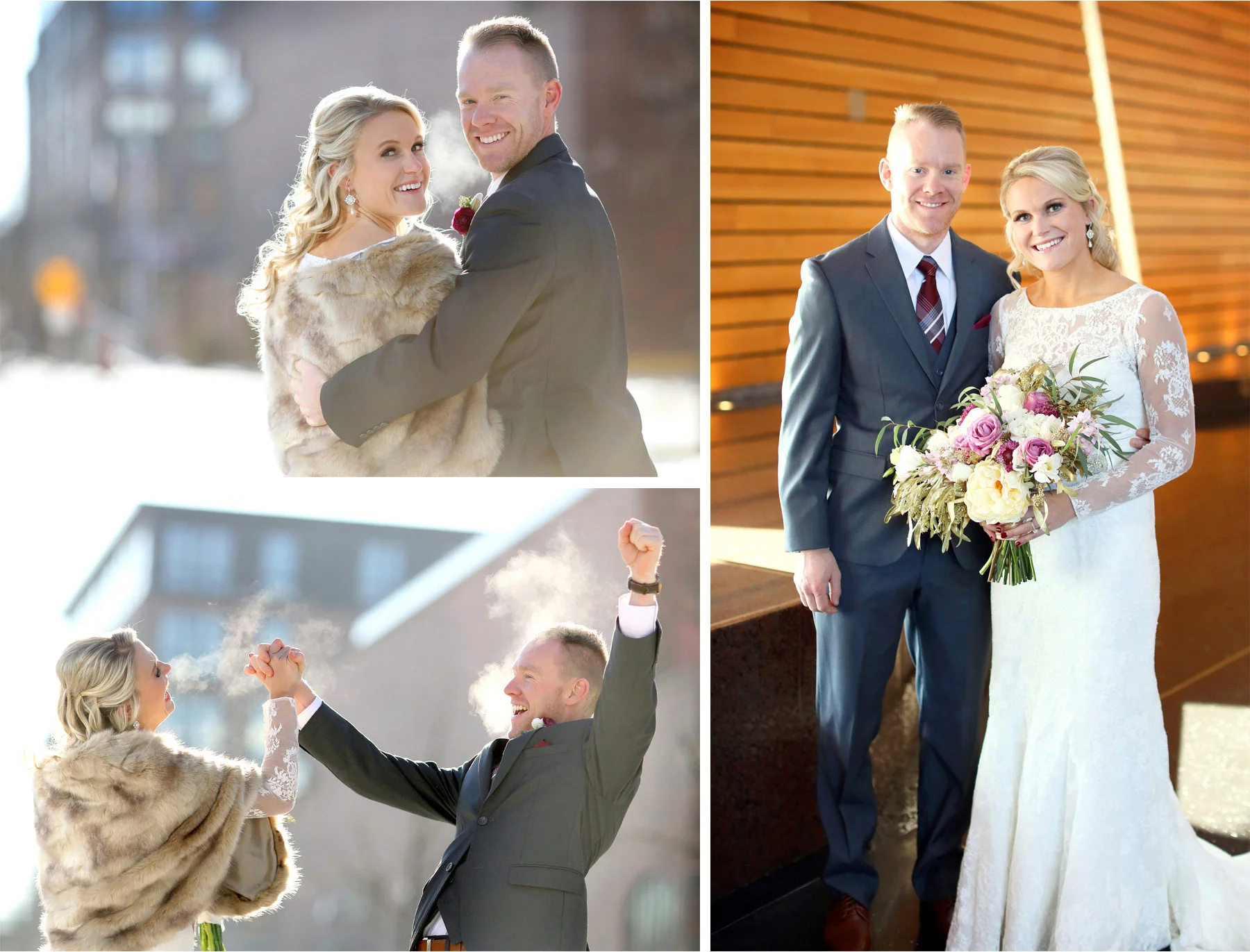 08-Minneapolis-Minnesota-Wedding-Photographer-by-Andrew-Vick-Photography-Winter-McNamara-Alumni-Center-First-Meeting-Look-Bride-Groom-Flowers-Excitement-Embrace-Fur-Shrug-Brittany-and-Joseph.jpg