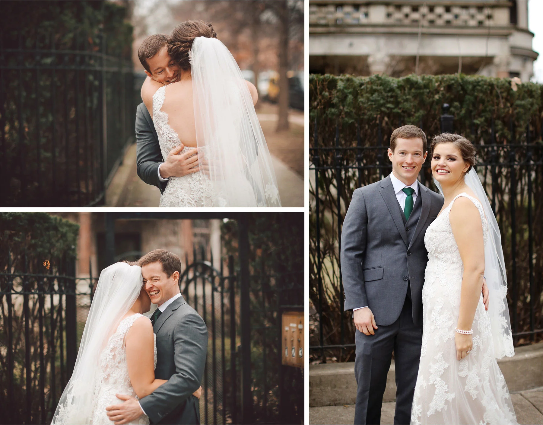 07-Chicago-Illinois-Wedding-Photographer-by-Andrew-Vick-Photography-Winter-Stan-Mansion-First-Meeting-Look-Bride-Groom-Hugs-Embrace-Laughter-Vintage-Colleen-and-Mike.jpg