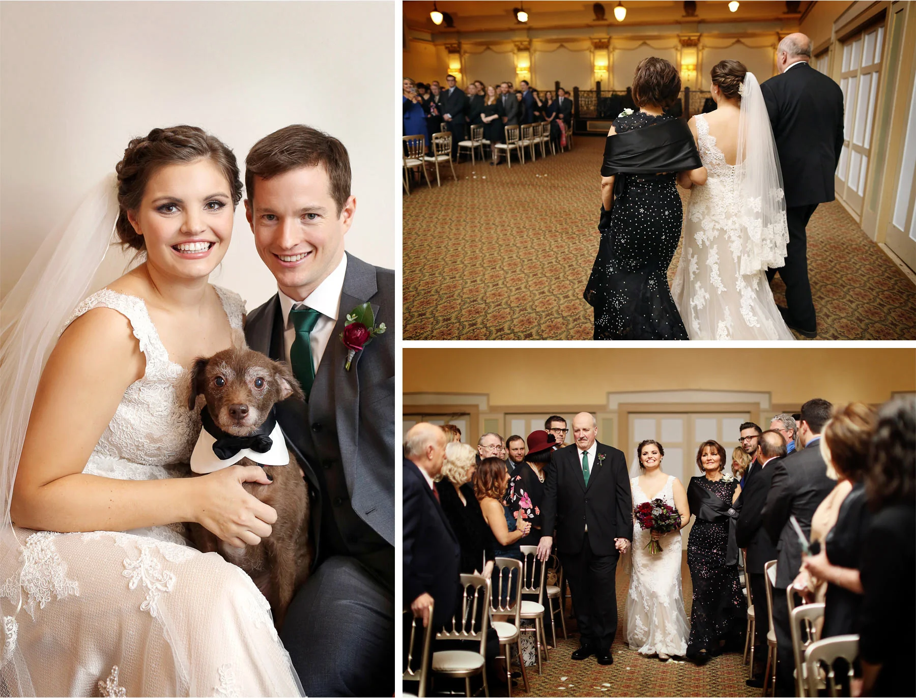 15-Chicago-Illinois-Wedding-Photographer-by-Andrew-Vick-Photography-Winter-Stan-Mansion-Bride-Groom-Dog-Bowtie-Ceremony-Processional-Parents-Mother-Father-Colleen-and-Mike.jpg