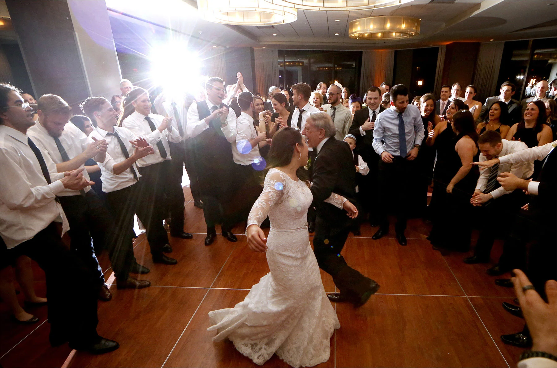 18-Minneapolis-Minnesota-Wedding-Photographer-by-Andrew-Vick-Photography-Winter-Hyatt-Regency-Hotel-Reception-Bride-Father-Parents-Guests-Horah-Dance-Amy-and-Jordan.jpg