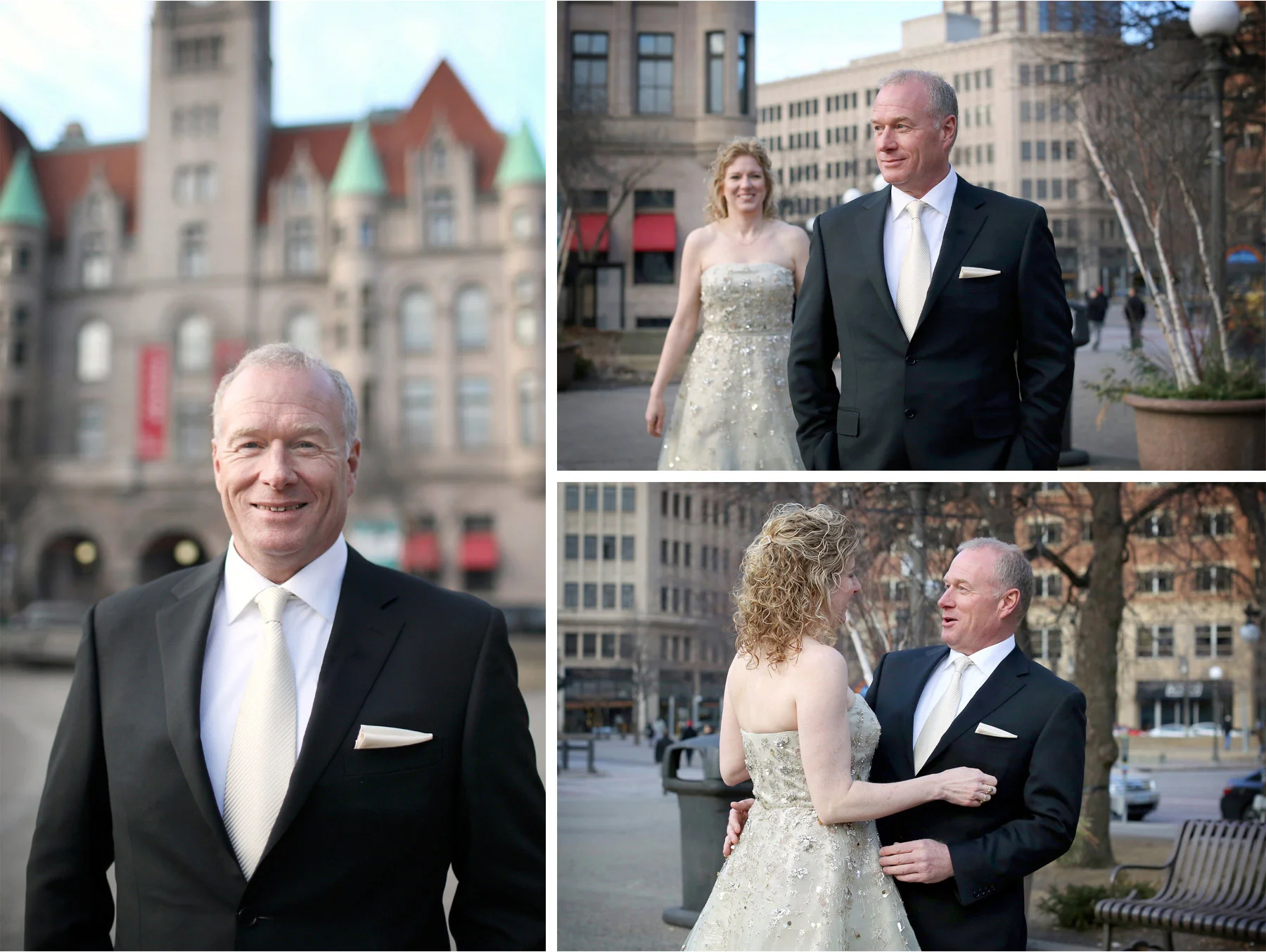 02-Saint-Paul-Minnesota-Wedding-Photographer-by-Andrew-Vick-Photography-Winter-Rice-Park-First-Meeting-Look-Bride-Groom-Landmark-Center-Dannette-and-Darren.jpg