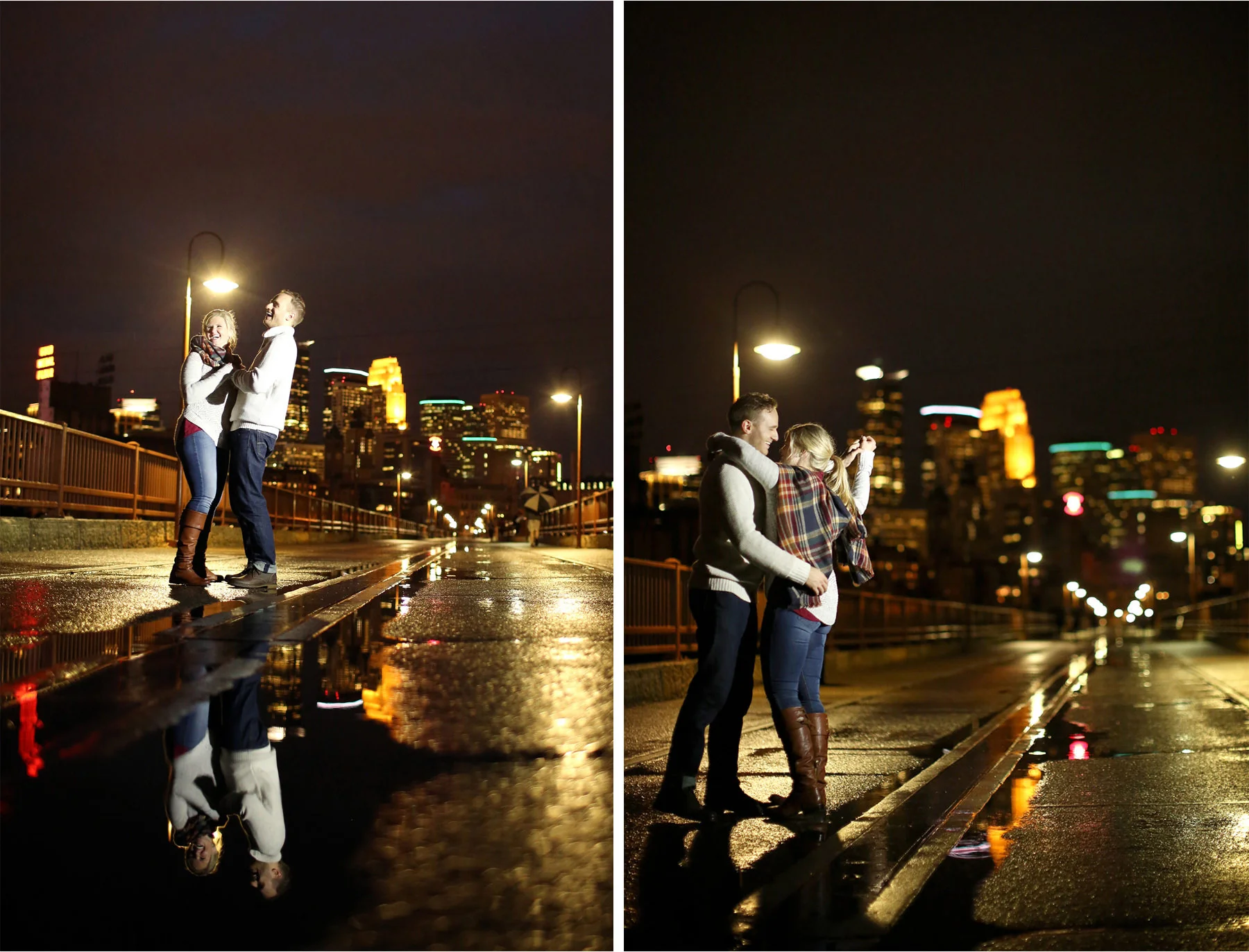 09-Minneapolis-Minnesota-Wedding-Photographer-by-Andrew-Vick-Photography-Fall-Autumn-Engagement-Bride-Groom-Downtown-Skyline-Stone-Arch-Bridge-Night-Dance-Mallory-and-Kyle.jpg