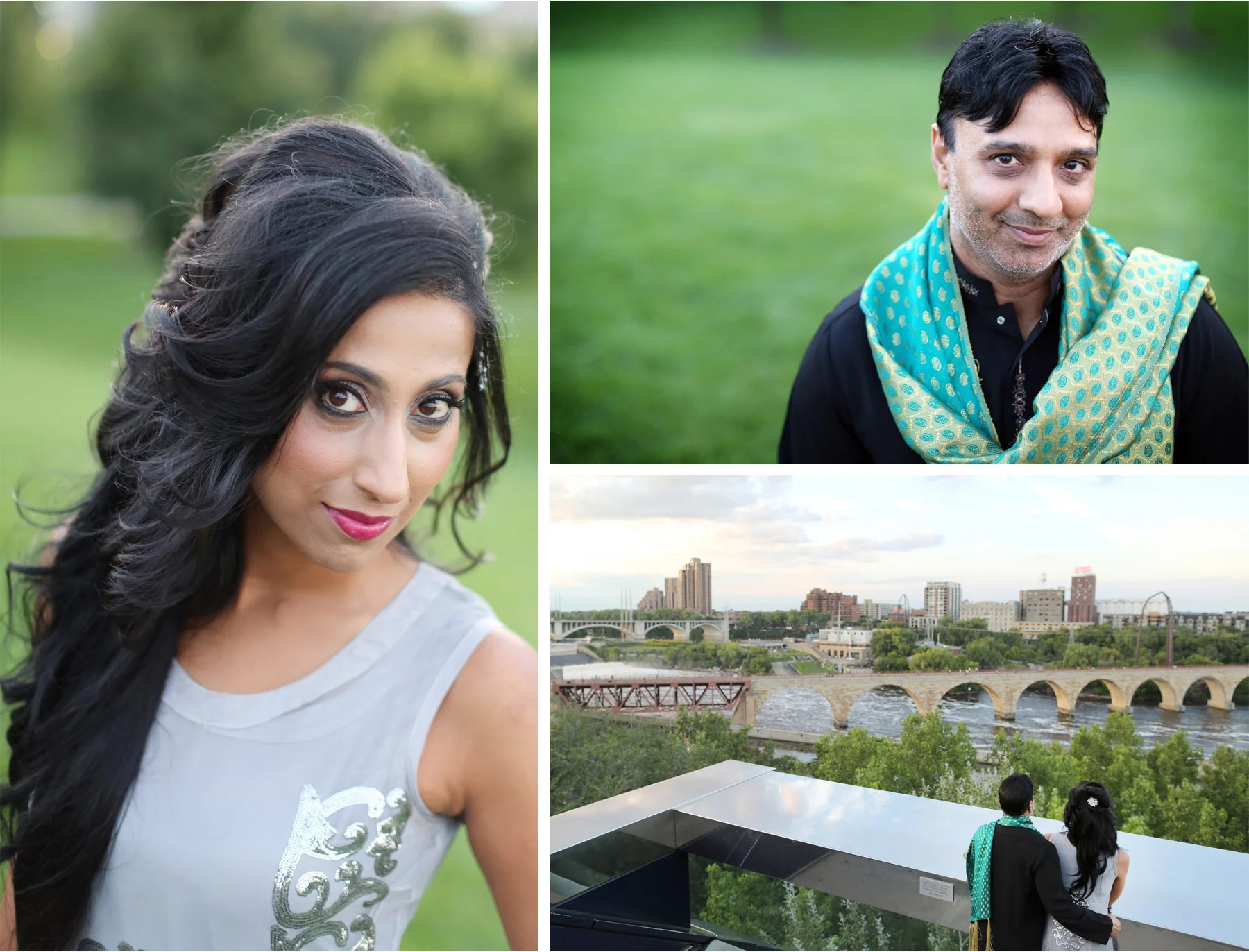 14-Minneapolis-Minnesota-Wedding-Photographer-by-Andrew-Vick-Photography-Summber-Engagement-Bride-Groom-Guthrie-Theater-Embrace-Tradional-Indian-Clothing-Stone-Arch-Bridge-Natasha-and-Sohail.jpg