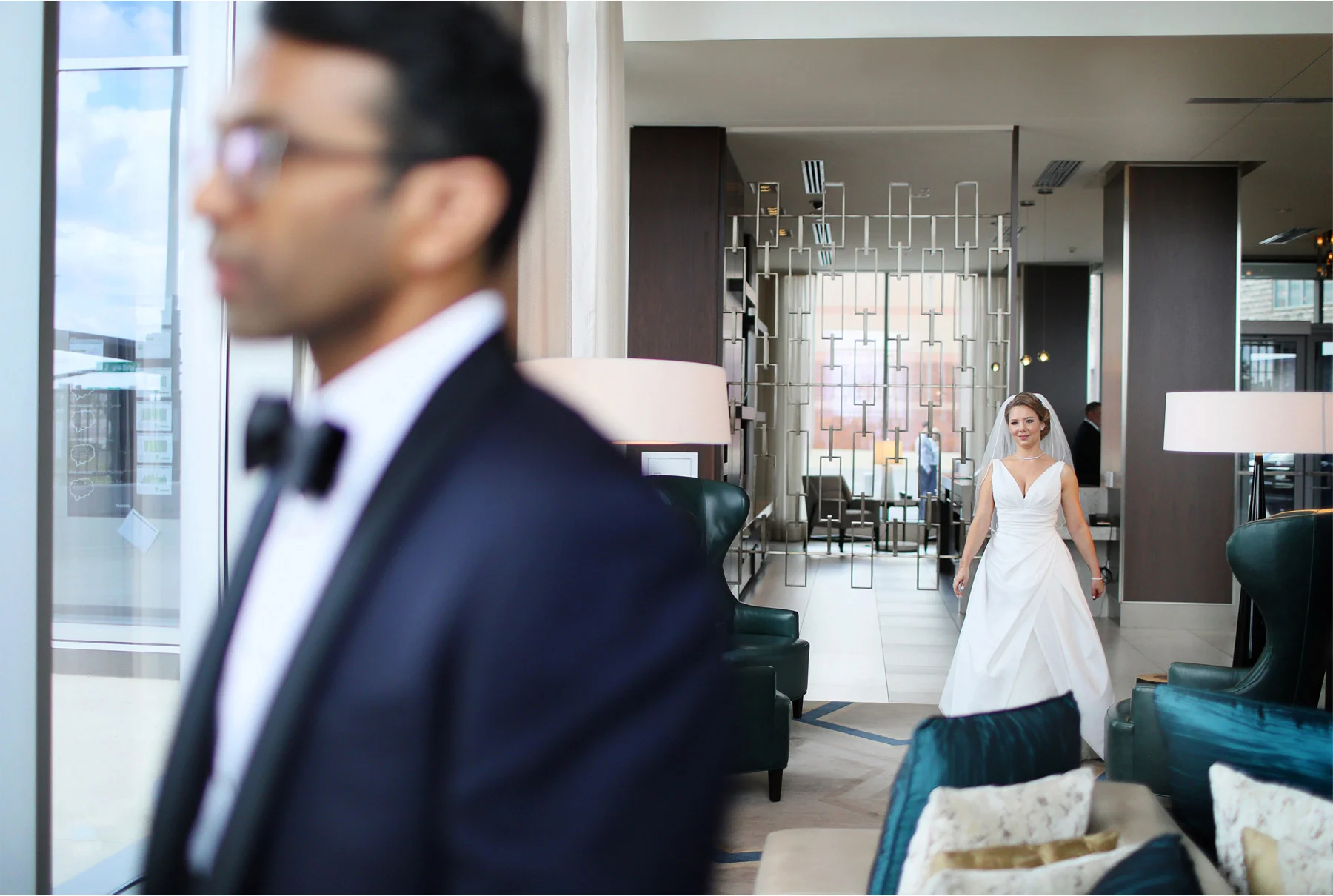 05-Bloomington-Minneapolis-Minnesota-Wedding-Photographer-by-Andrew-Vick-Photography-JW-Marriott-Mall-of-America-MOA-Spring-First-Meeting-Look-Bride-Groom-Hotel-Rachel-and-Venu.jpg
