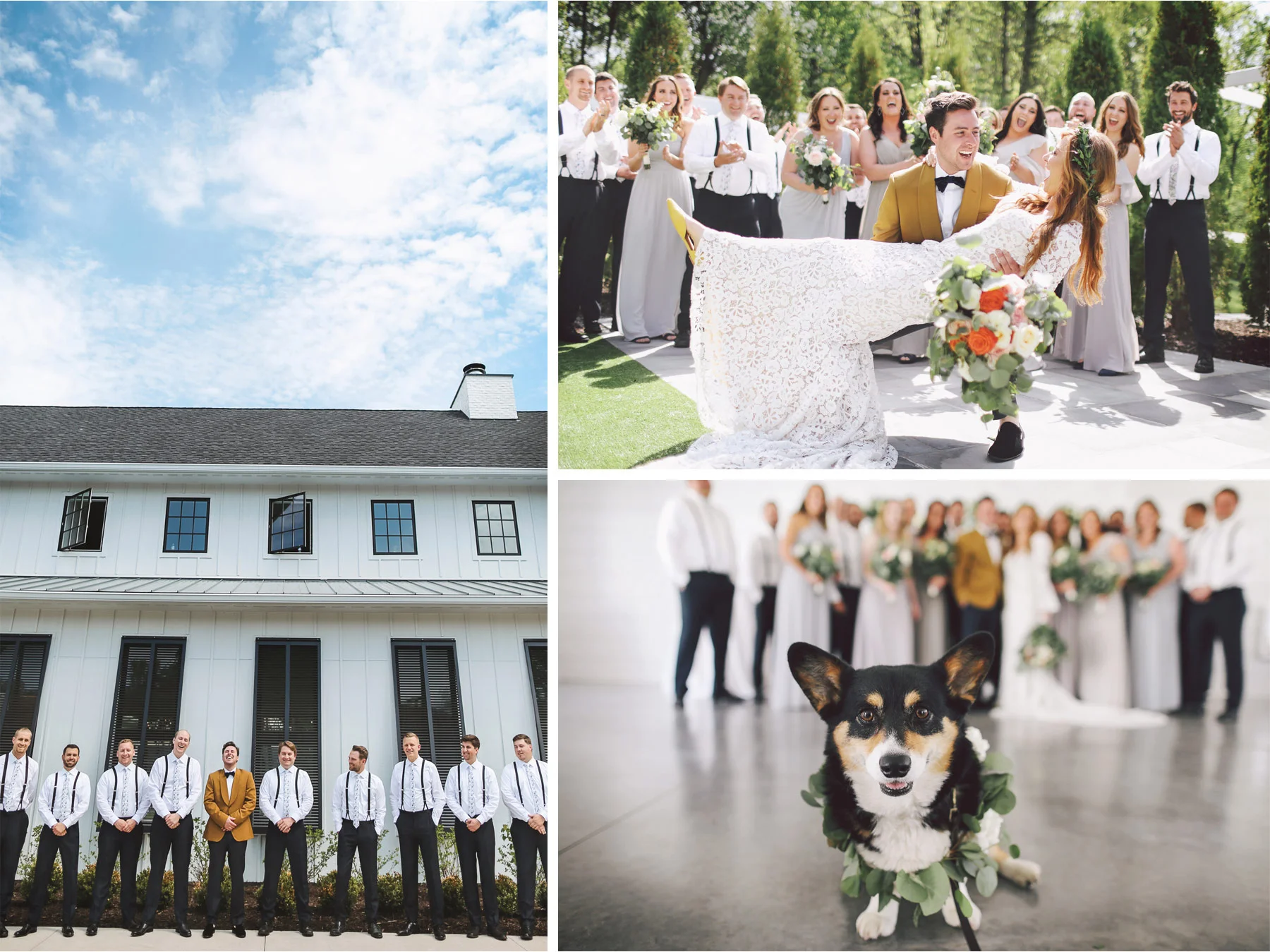 08-Minneapolis-Minnesota-Wedding-Photography-by-Andrew-Vick-Photography-Hutton-House-Outside-Bridesmaids-Groomsmen-Dog-Kelsey-and-Matt.jpg