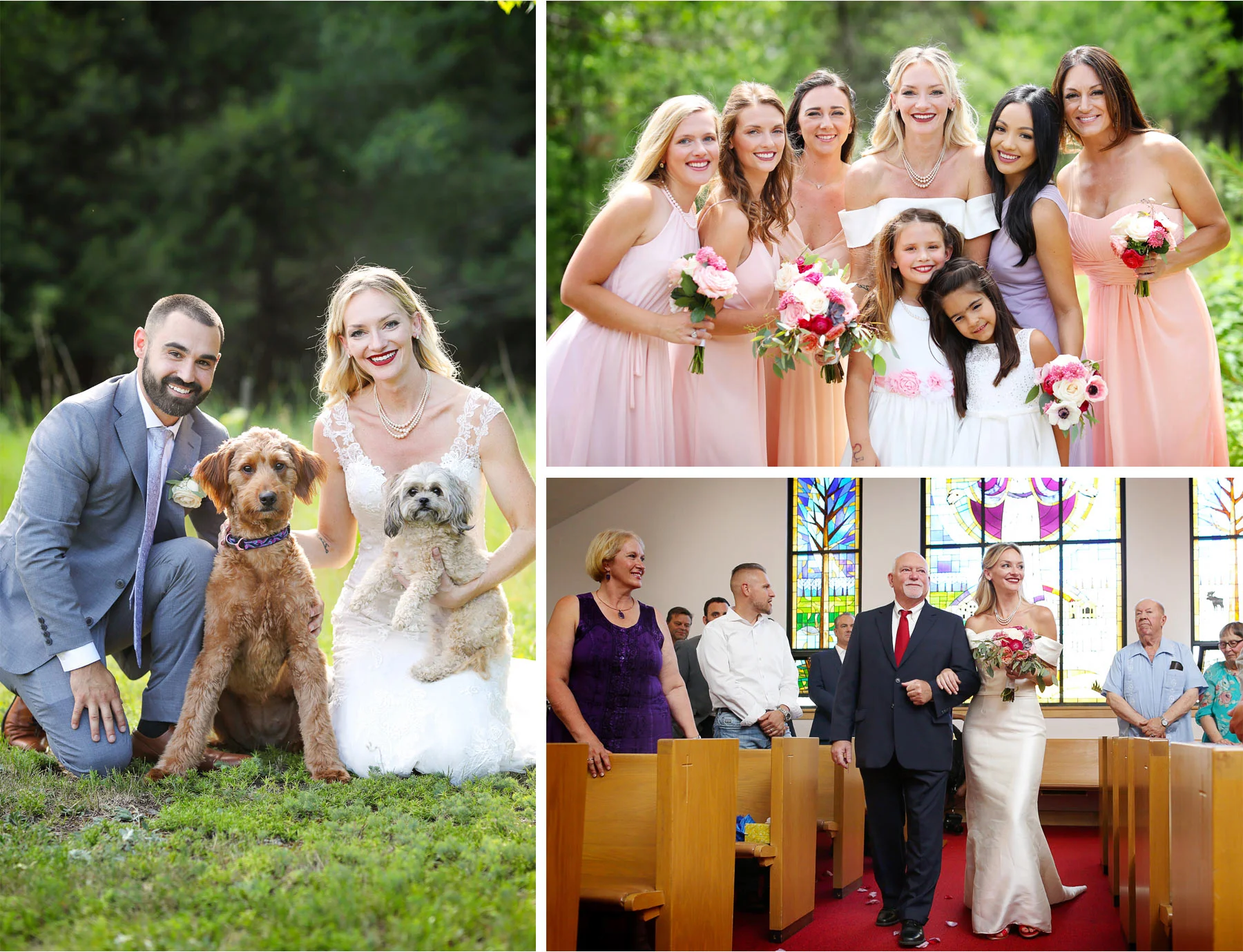10-Ely-Minnesota-North-Wedding-by-Andrew-Vick-Photography-Bridesmaids-Dogs-Bride-Father-Aisle-Katie-and-Joe.jpg
