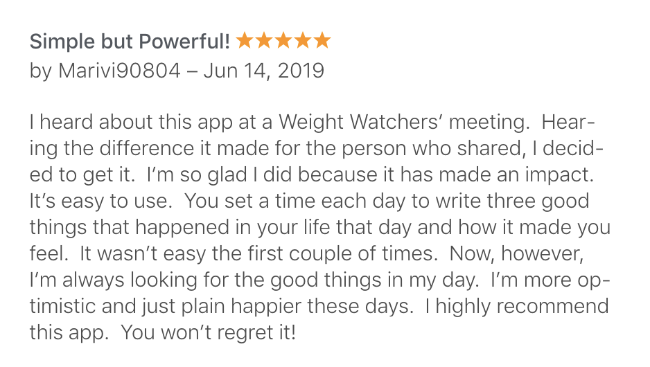 Three Good Things (Apple, US)