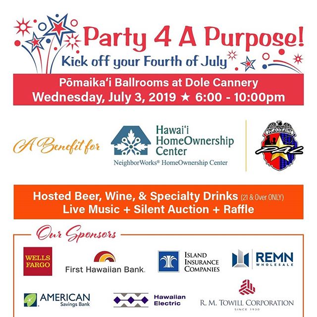 2019 Party 4 A Purpose is fast approaching! Theres still time to purchase your ticket🎟

#HonoluluPros #Party4APurpose #HiLife #OahuLife #LiveMusic #Honolulu #HonoluluEvents #Living808 #PomaikaiBallrooms #HHOC #KPAL