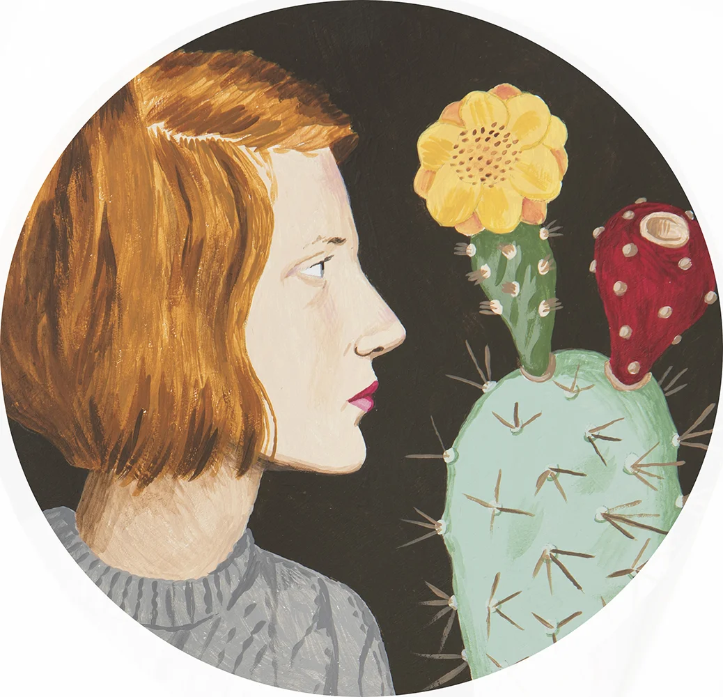 girl and cactus flower