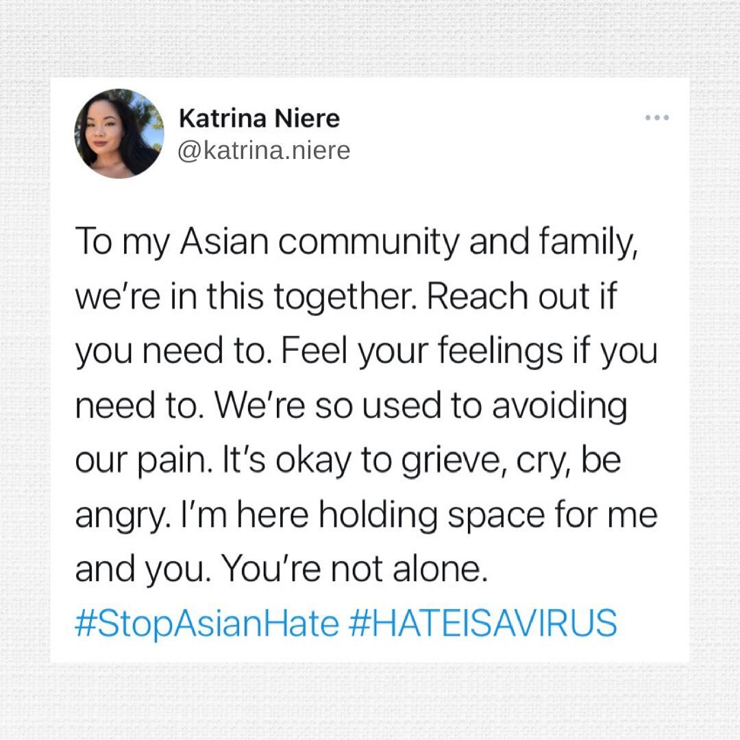 You&rsquo;re not alone. 
#stopasianhate #hateisavirus #asianamerican #asianmentalhealth