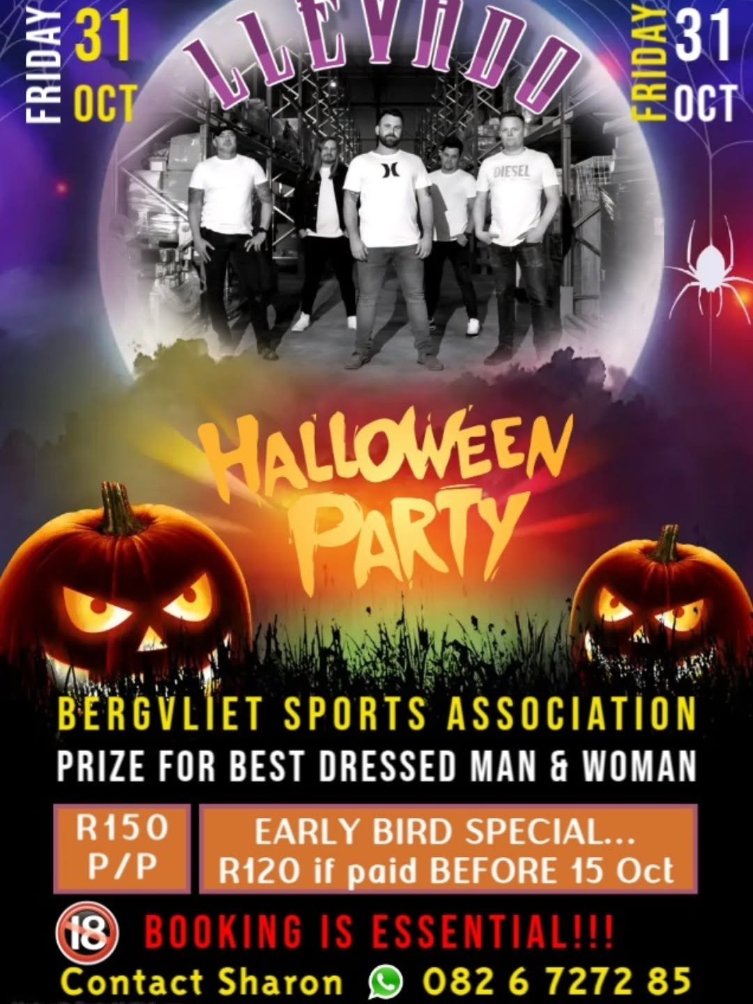 There are still tickets available for the @bergvlietsportsassociation @bandllevado Halloween Party!

This is going to be a night to remember! Club bar prices, good music, good people!

Come have a night out!

You are welcome to bring your own platter