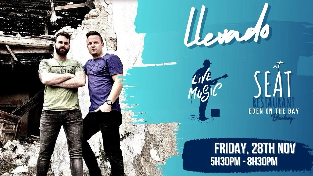 Catch Llevado at @seatedenbigbay this evening from 5:30om. Best way to wind down after a long week!! 🍻🥩🍔🎸 See you soon.