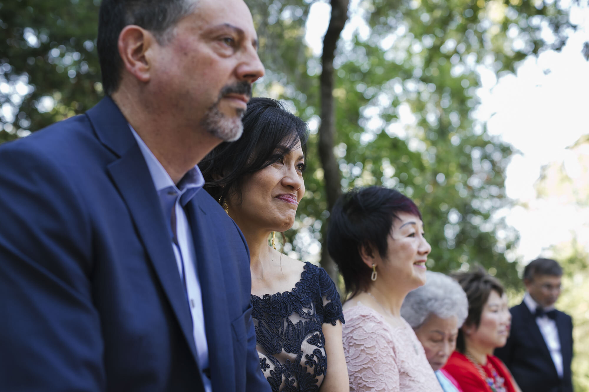 Parents react emotionally at their childrens' wedding