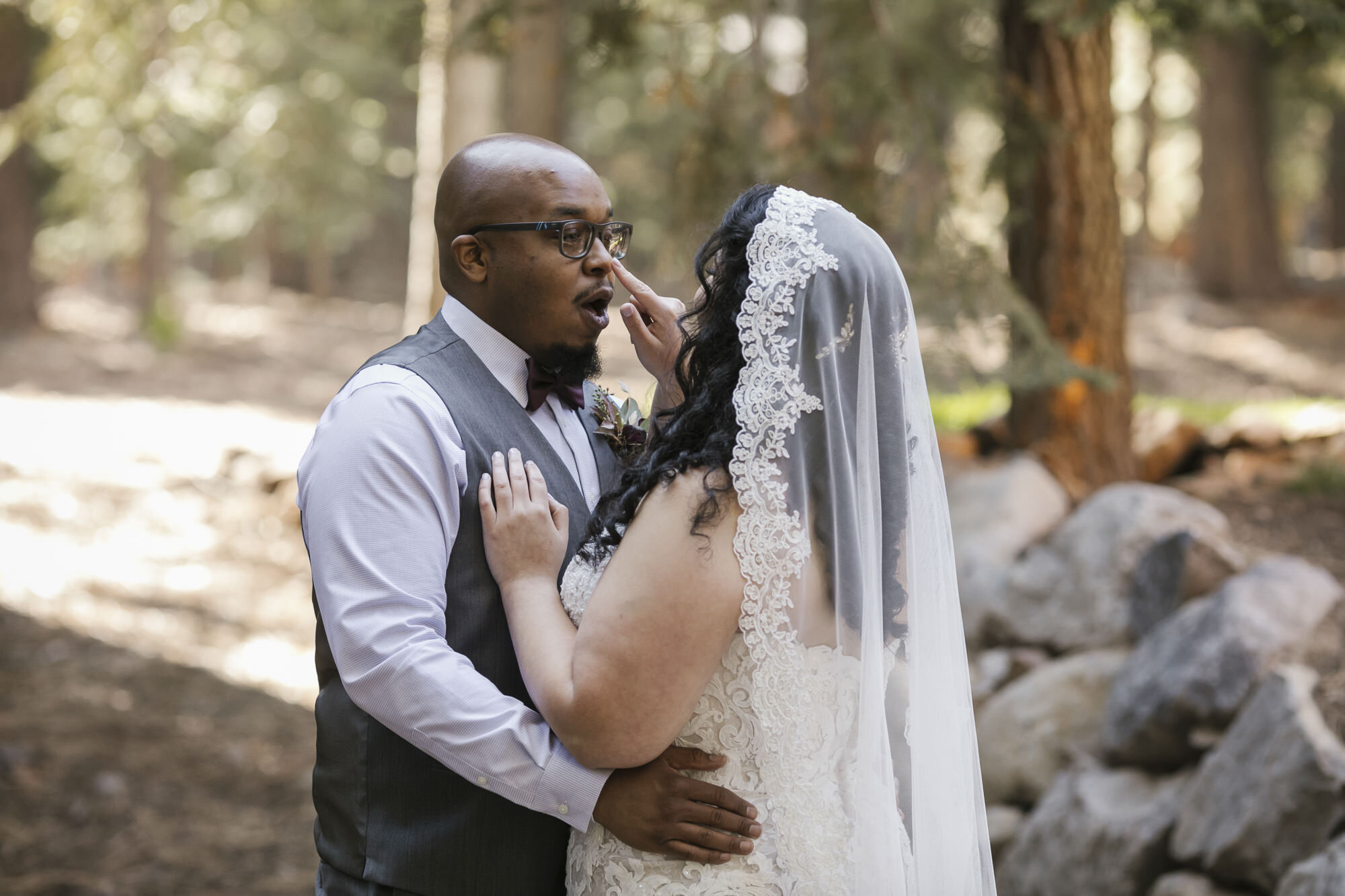 Bride surprises her groom by booping him on the nose