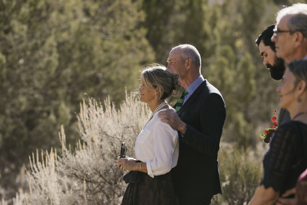 Immediate family witnesses a Utah desert wedding