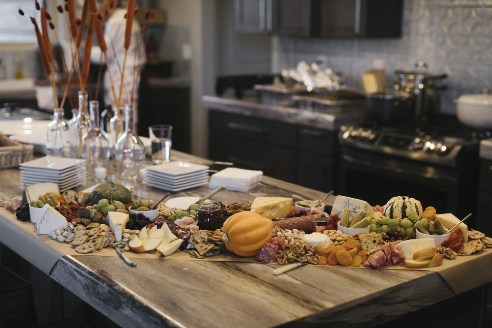 The most amazing fall charcuterie board put together by the bride's sister!