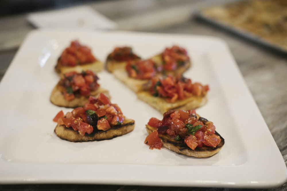 Homemade bruschetta appetizers