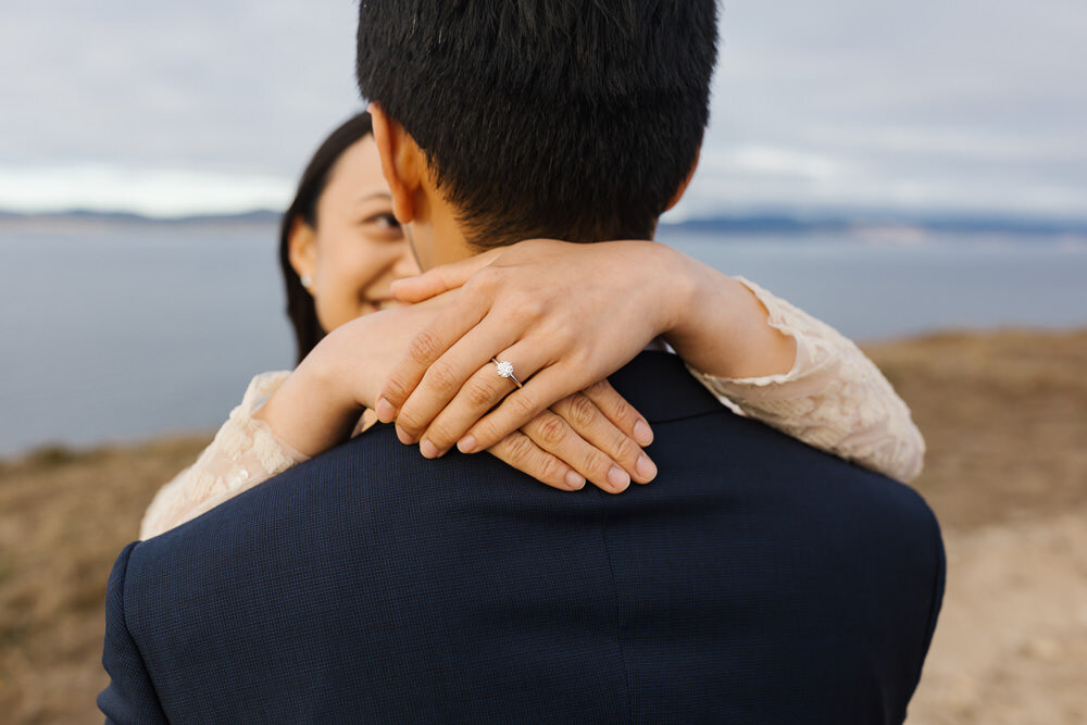 Elopement couple in Point Reyes celebrate their wedding