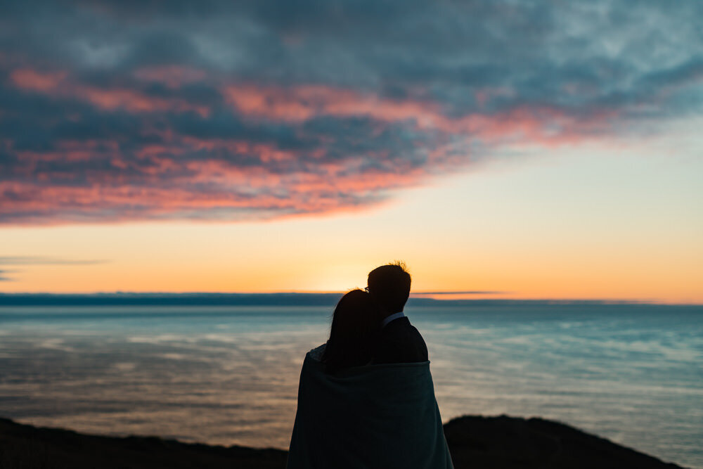 Point Reyes elopement at sunset