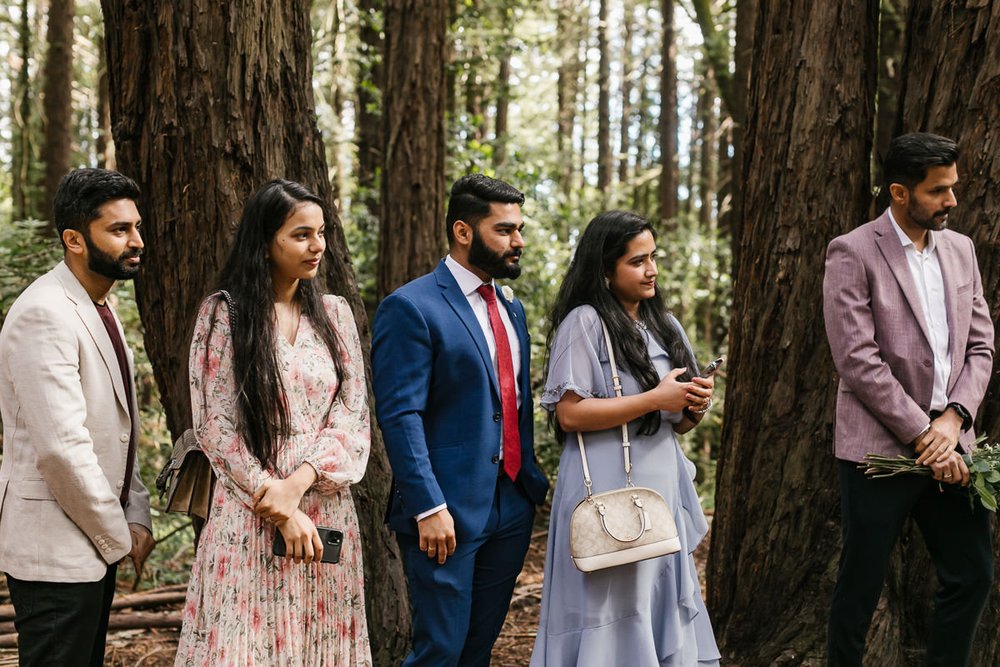 Guests enjoy wedding ceremony at Joaquin Miller Park