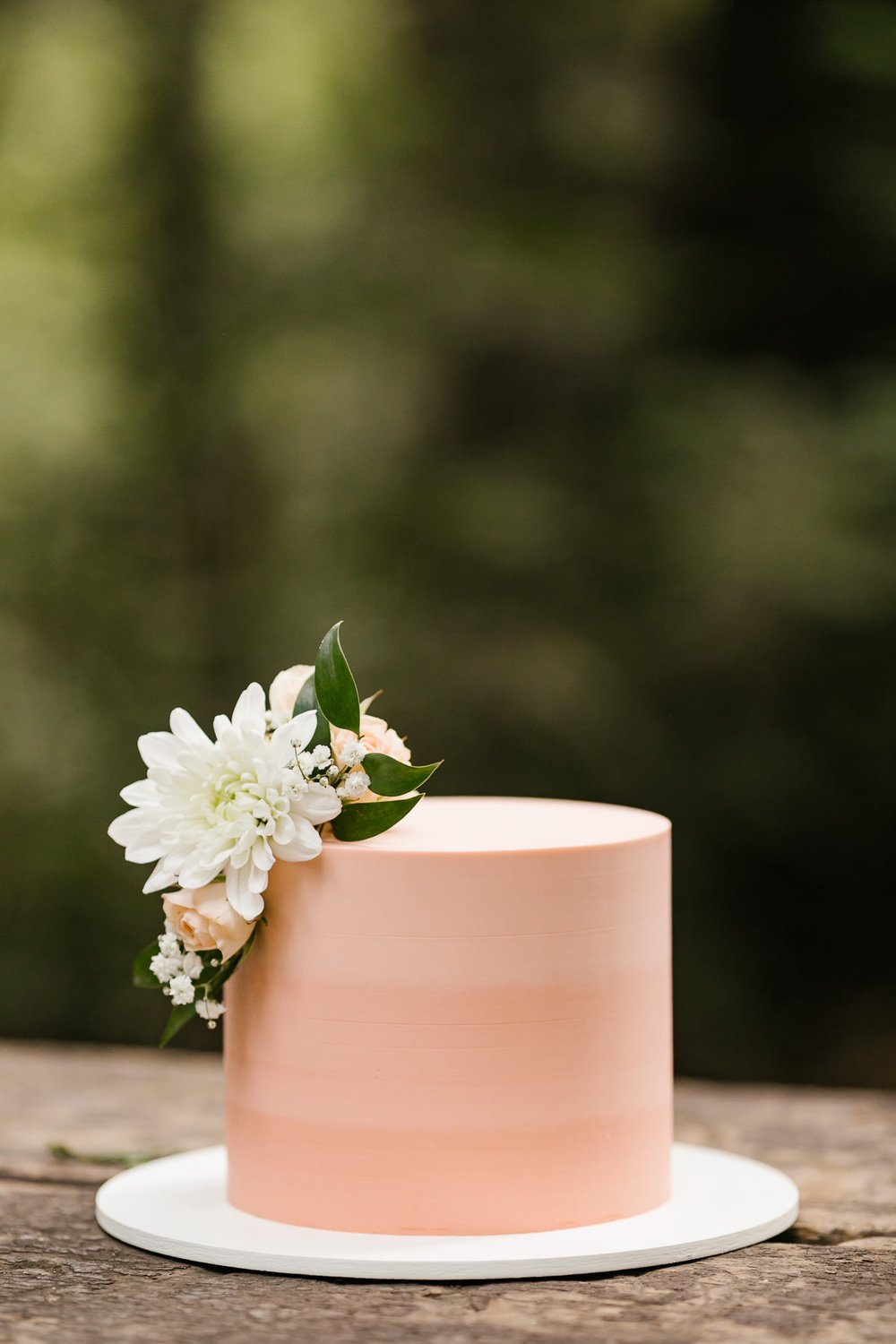 California redwood forest elopement cake