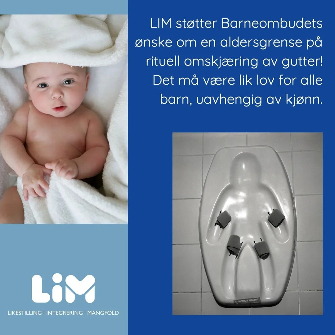 LIM støtter Barneombudet: Ønsker aldersgrense på rituell omskjæring av gutter