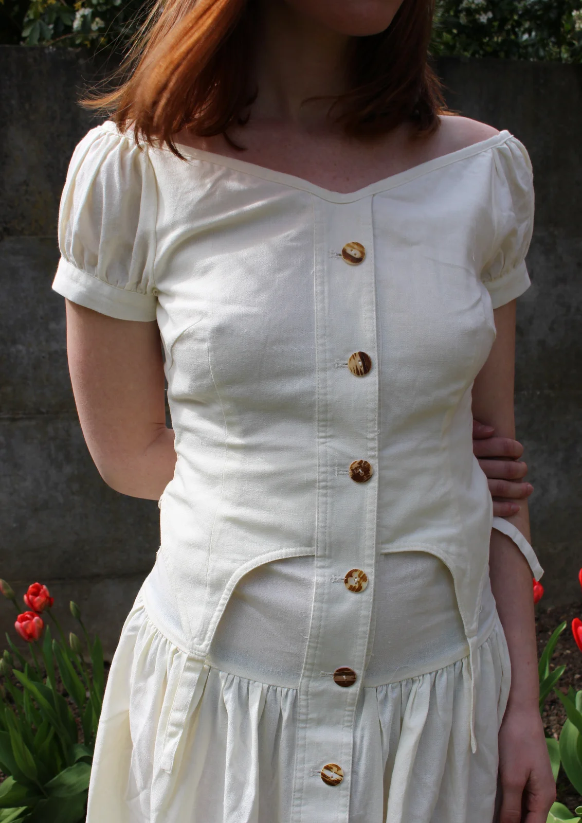 fille robe mi longue manches courtes lin beige clair