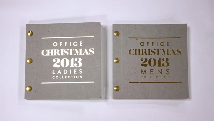 The covers were again produced on Nomad board, with a gold foil on both sides this time, secured with gold rivets.