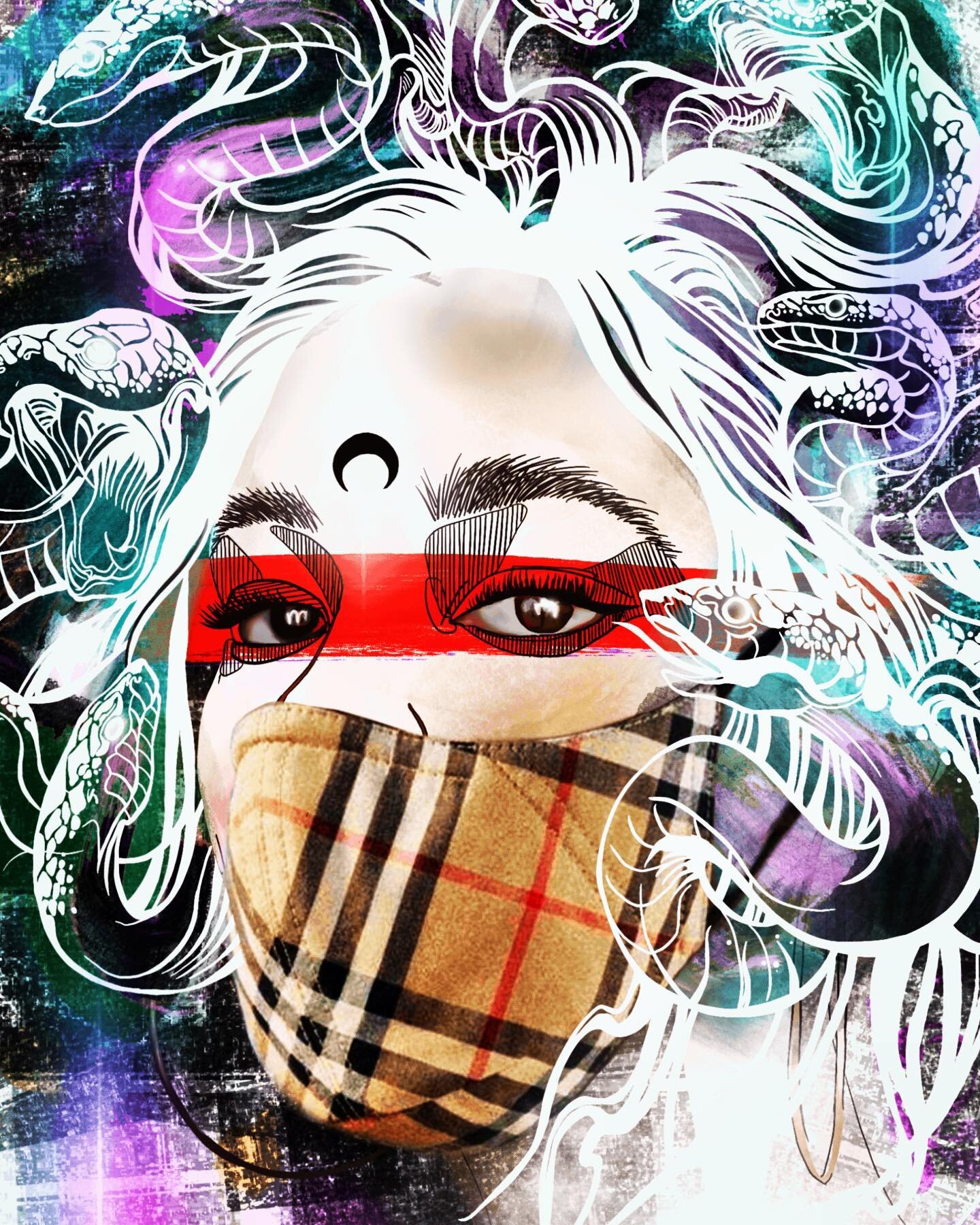 😷 COVID MEDUSA 😷
.
1:2 The greek god Medusa in the 21st century. 
.
Legend states that Medusa was once a beautiful, avowed priestess of Athena who was cursed for breaking her vow of celibacy&hellip; When Medusa had an affair with the sea god Poseid
