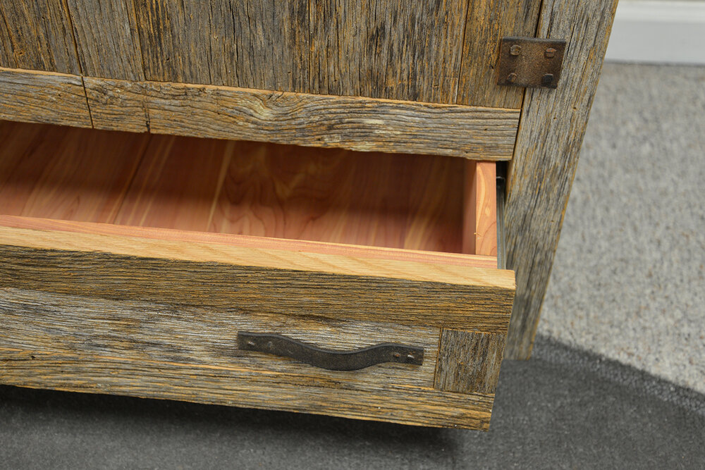   Cedar Chest,  interior of cedar-lined drawer 
