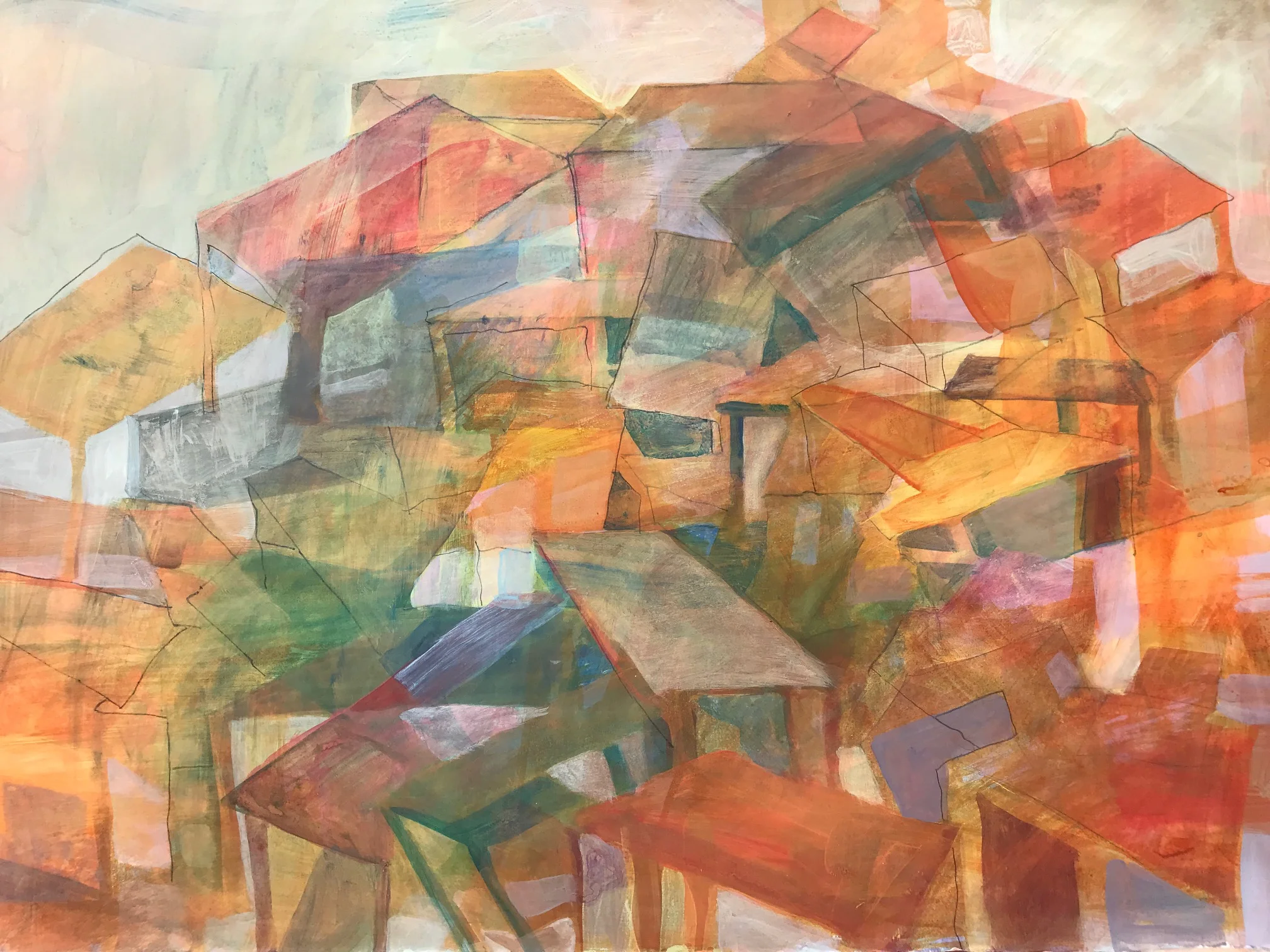 Empty Tables 22”Hx30”W acrylic on paper.jpg