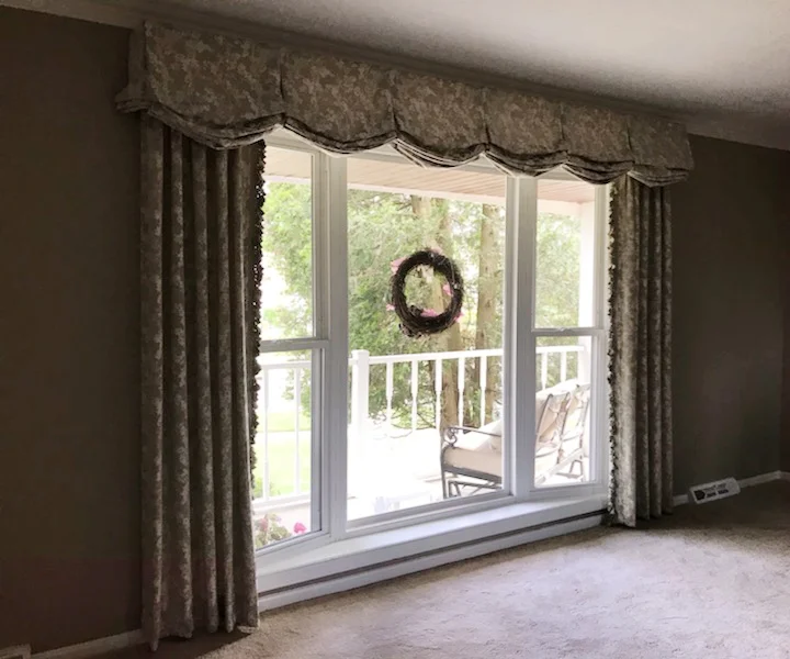 Drawn curtains with pattern