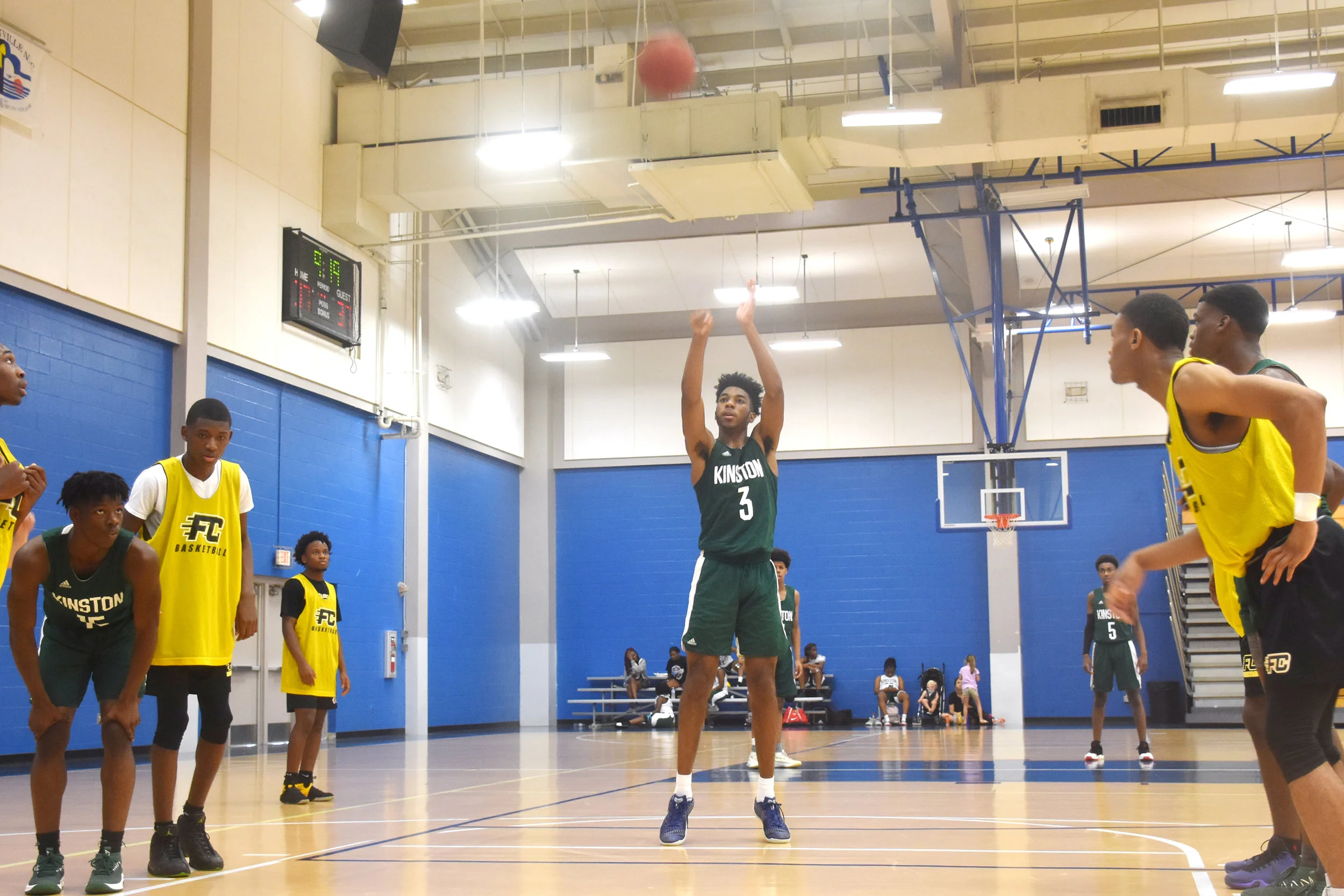 Kinston's Dontrez Styles (3) takes a free throw. Photo by Bryan Hanks / Neuse News