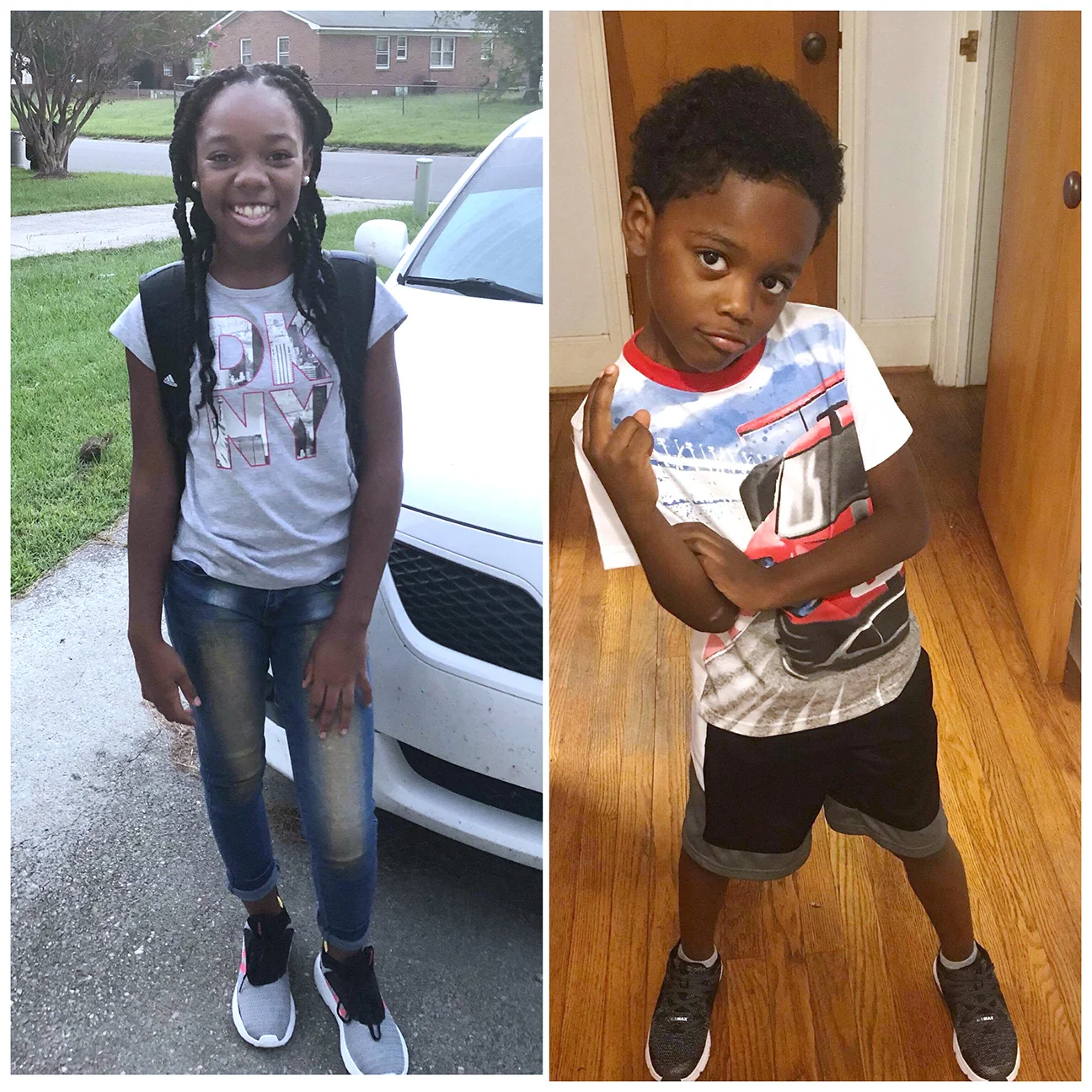 Jasmine Blackwell, left, sixth grade, Contentnea-Savannah K-8 School; Jameer Blackwell, first grade, Northeast Elementary