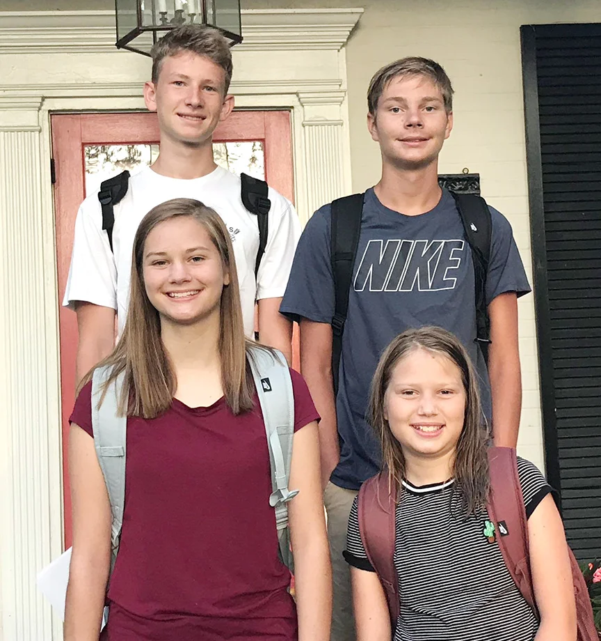 Emily Bogan, bottom left, freshman, North Lenoir High School; Lucy Bogan, bottom right, sixth grade Contentnea-Savannah K-8 School; Freddy Mielke, top left, junior exchange student from Rogdau, Germany, North Lenoir; Andrew Bogan, sophomore, North Lenoir
