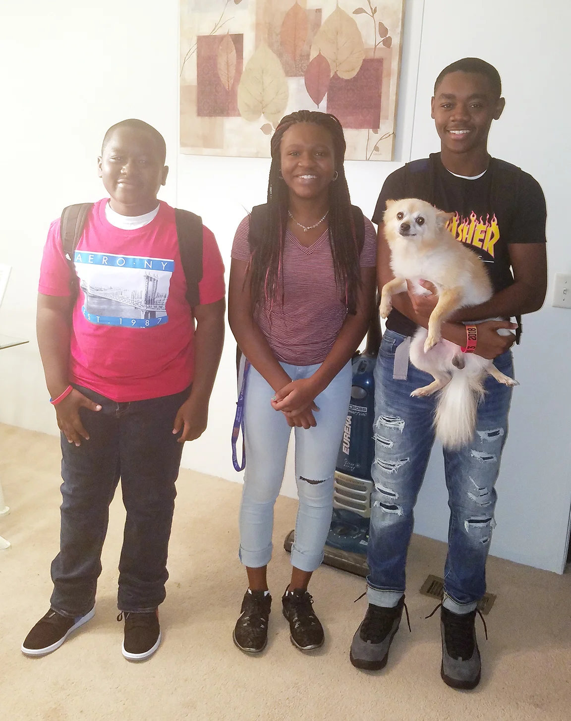 From left, Izayah Williams, freshman, South Lenoir High School; Clarissa Hardy, freshman, South Lenoir; Ty'Ron Williams, junior, South Lenoir