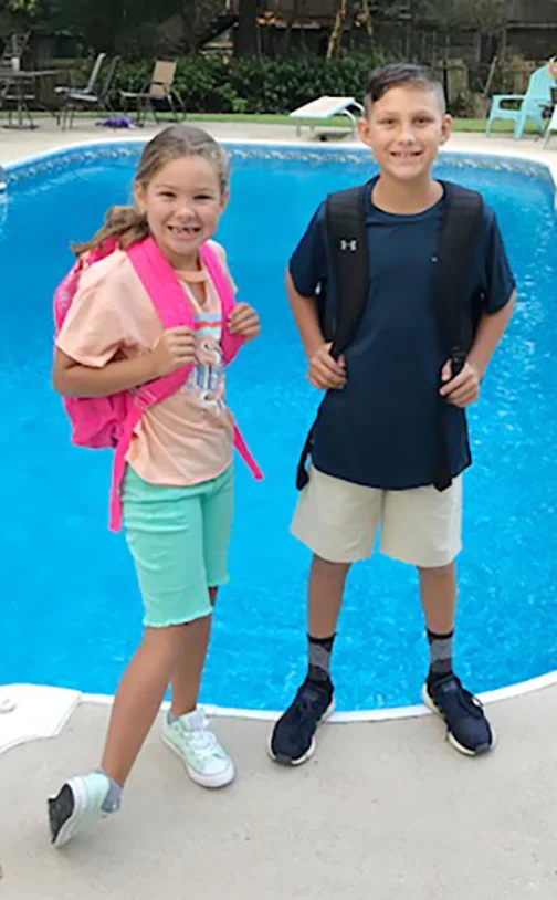Ashlyn Jacobs, left, first grade, Banks Elementary School; Cayden Jacobs, fourth grade, Banks