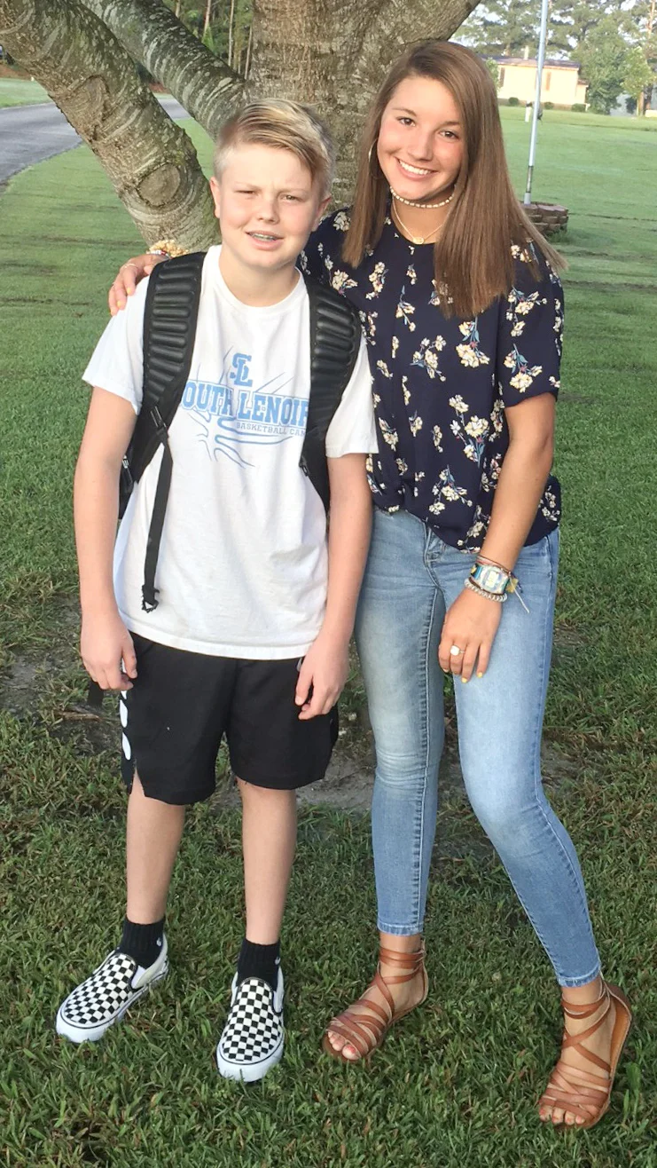 Wyatt Reavis, left, seventh grade, Woodington Middle School; Gracie Reavis, sophomore, South Lenoir High School