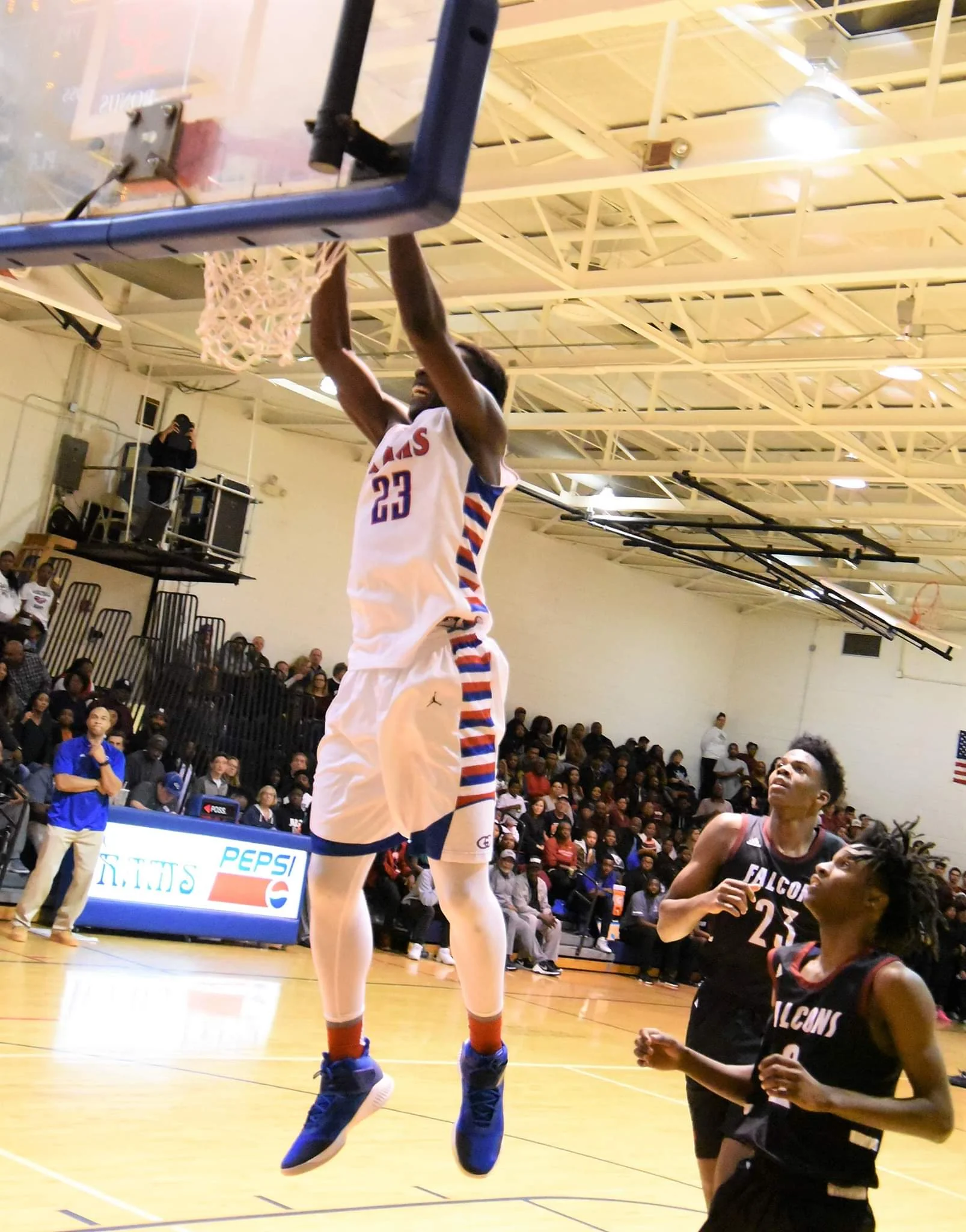 Greene Central’s Imajae Dodd slams home two of his team-high 20 points in Tuesday’s loss to South Central. Photo by William “Bud” Hardy / Neuse News