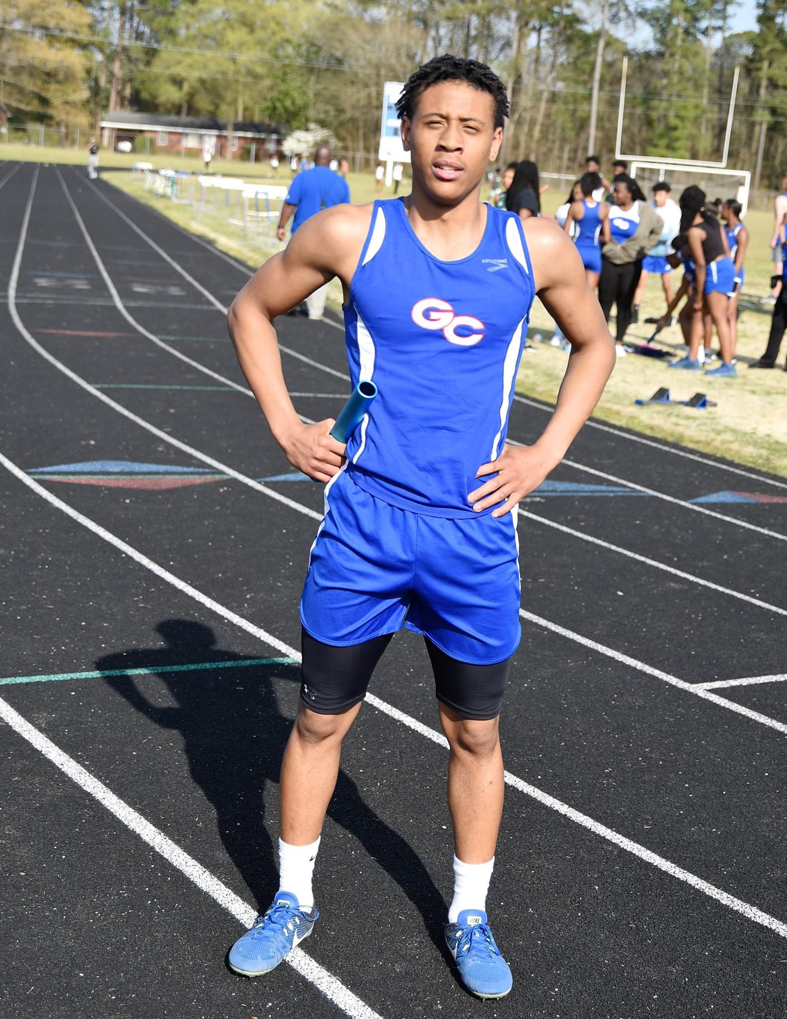 Greene Central’s Quaheem Giggetts helped the Rams win the 4x100 Meter Relay, and finished second in the 200 meter dash and long jump. Photo by William ‘Bud’ Hardy / Neuse News
