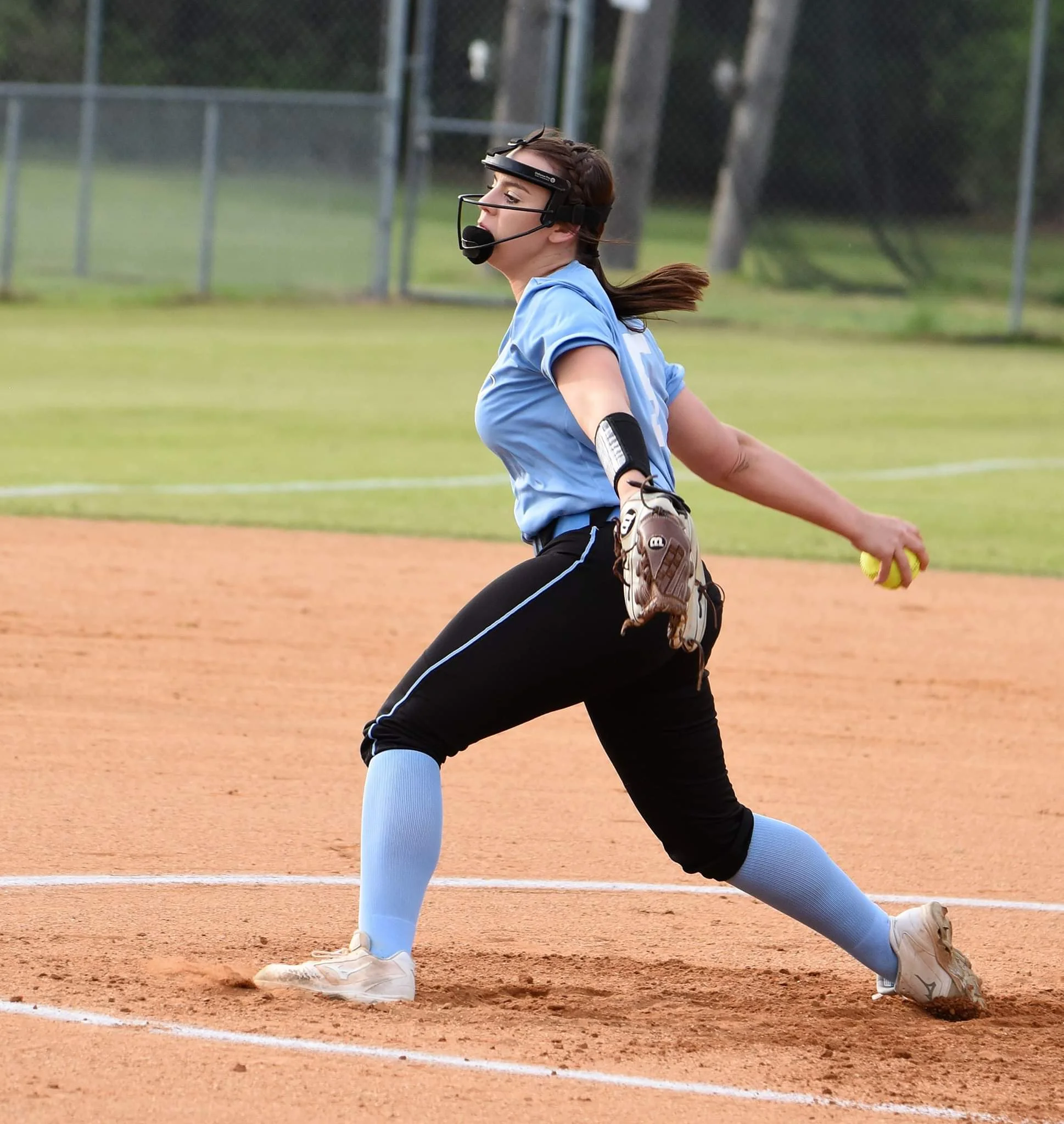 South Lenoir’s Logan Lucas throws a pitch in an April 17 game against Greene Central. Photo by William ‘Bud’ Hardy / Neuse News