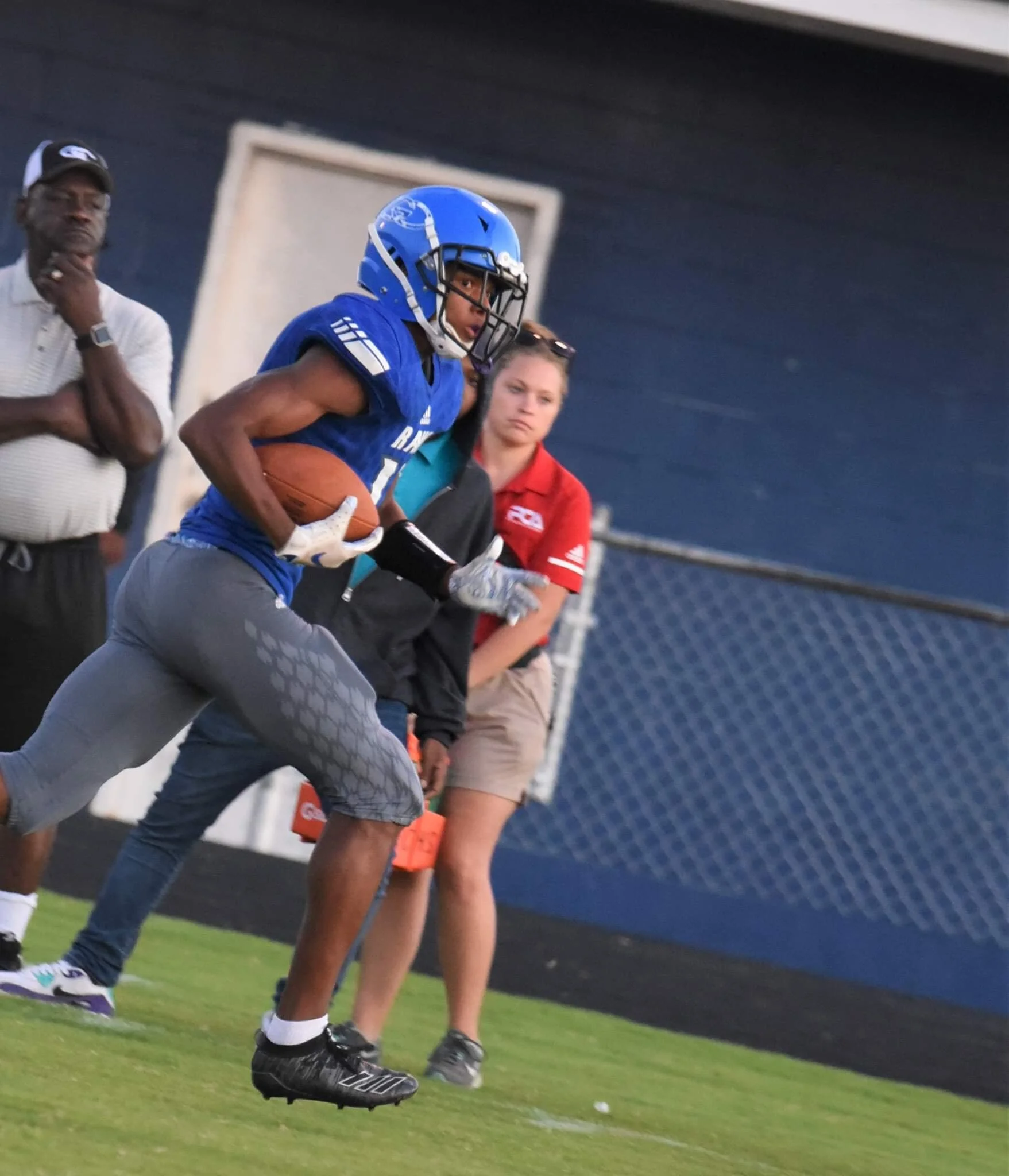 Greene Central’s Lamar Pridgen had two interceptions, including a pick-6 during the Rams’ 29-0 victory over Farmville Central. Photo by William ‘Bud’ Hardy / Neuse News