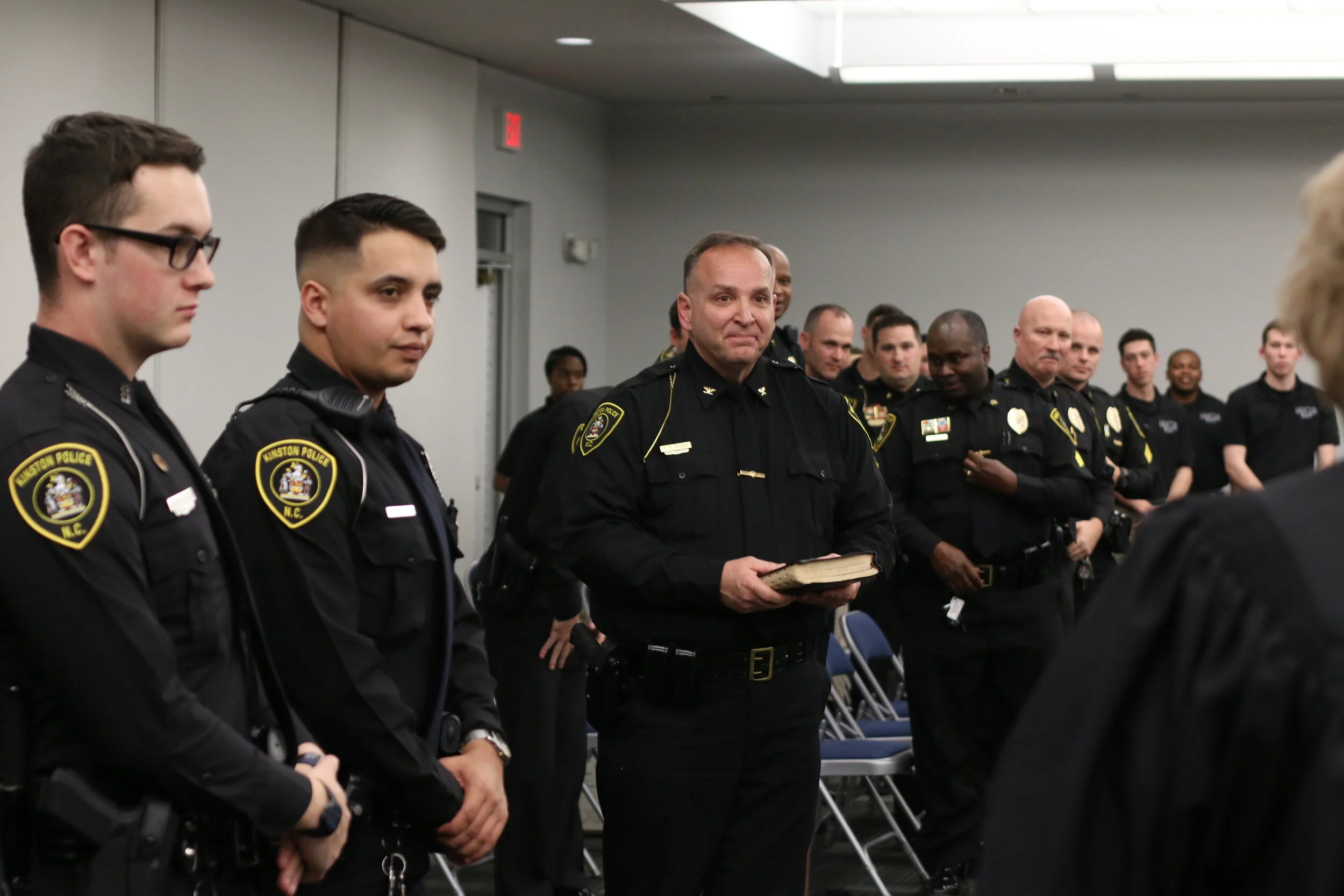 Kinston's new Police Chief and Officer Swearing-in ceremony