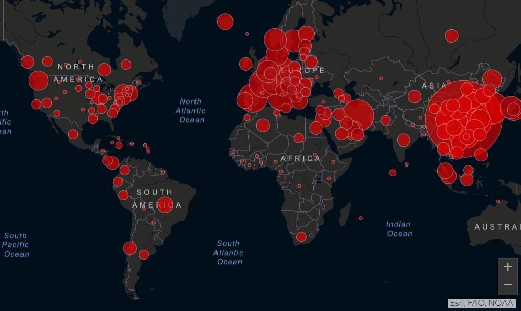 Johns Hopkins Coronavirus Resource Center Map